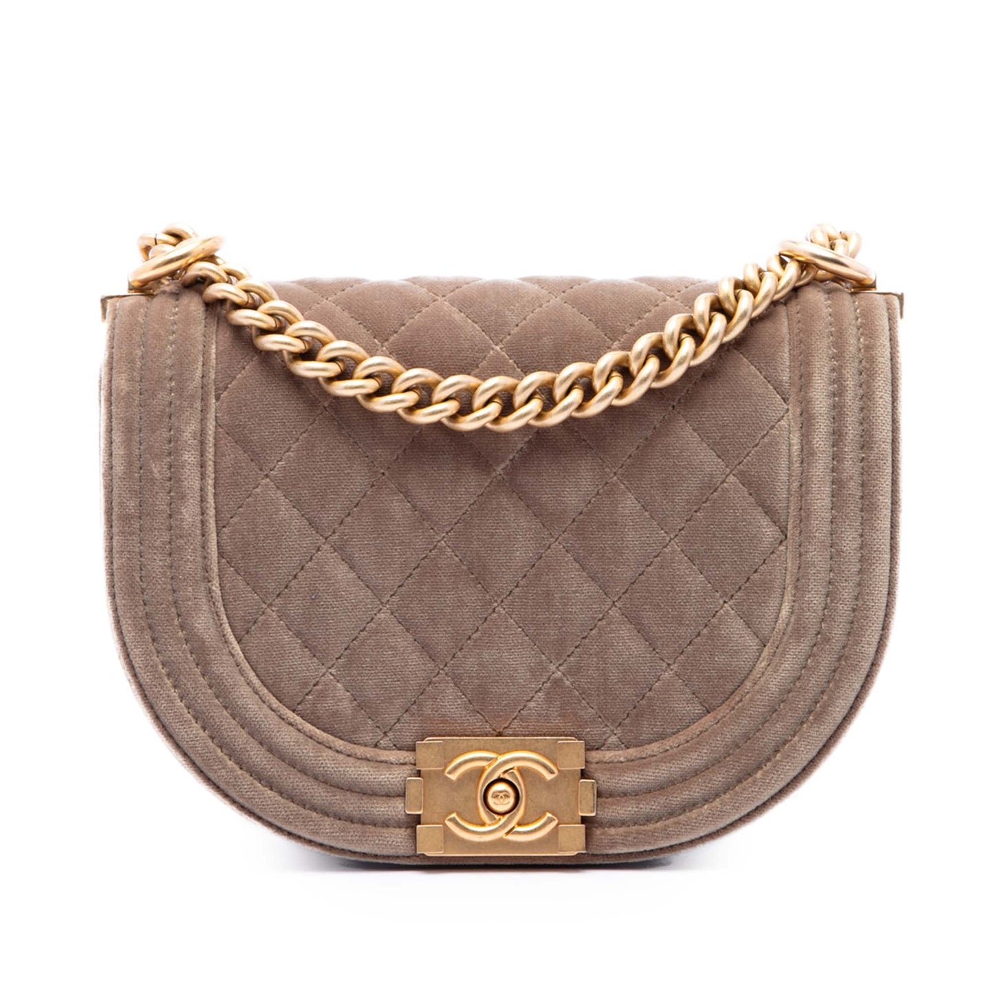 Chanel Small Quilted Velvet Boy Messenger Bag