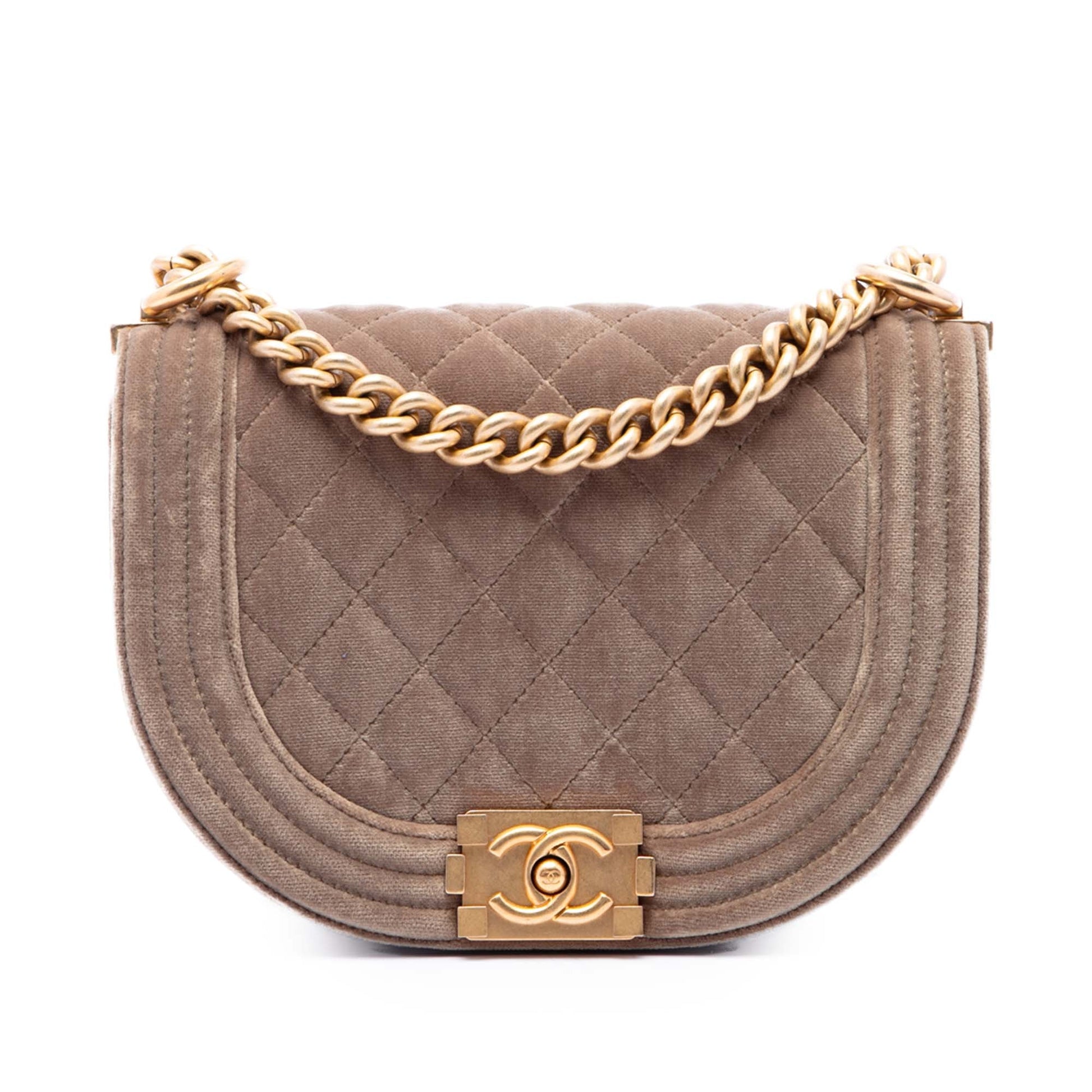 Chanel Small Quilted Velvet Boy Messenger Bag