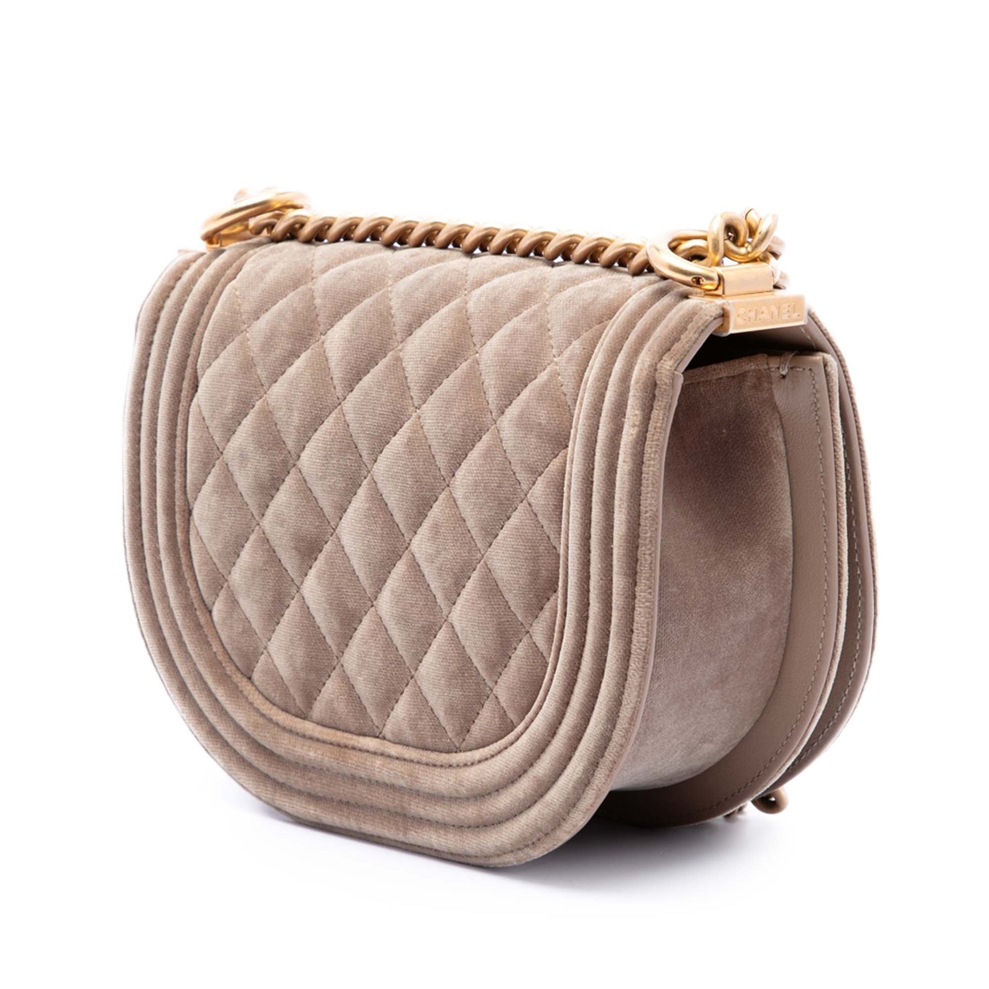 Chanel Small Quilted Velvet Boy Messenger Bag