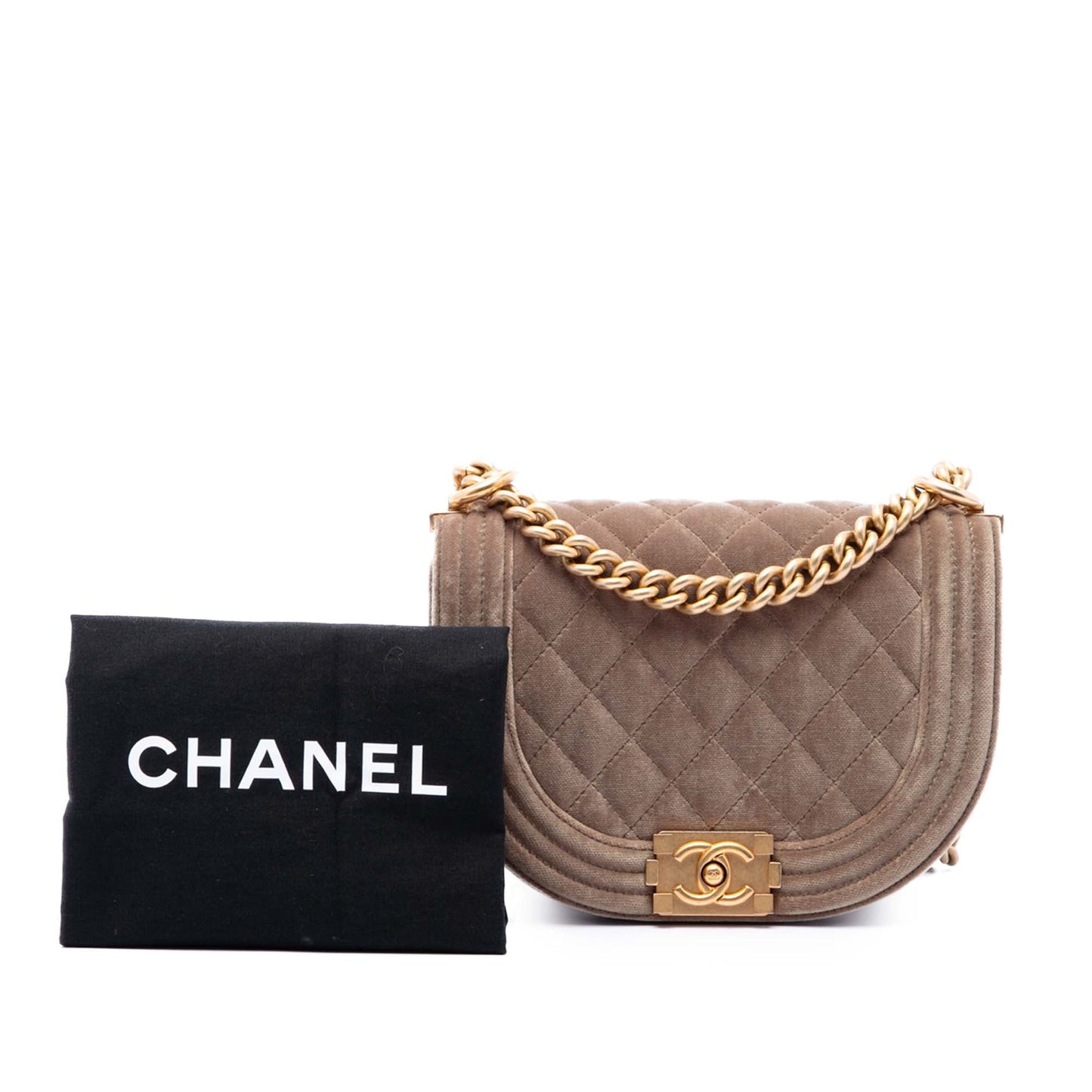 Chanel Small Quilted Velvet Boy Messenger Bag