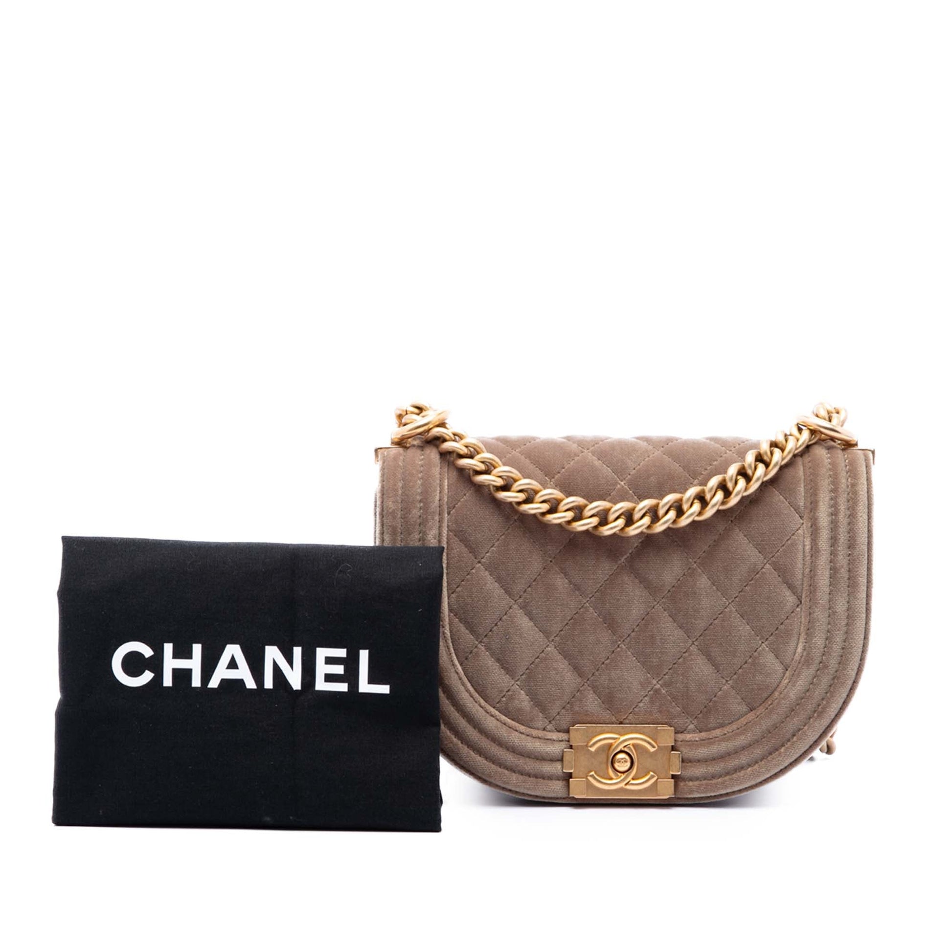 Chanel Small Quilted Velvet Boy Messenger Bag