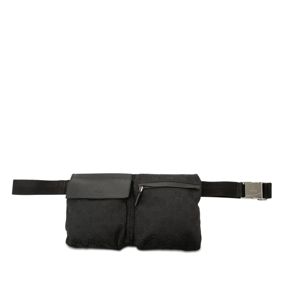 Gucci GG Canvas Double Pocket Belt Bag