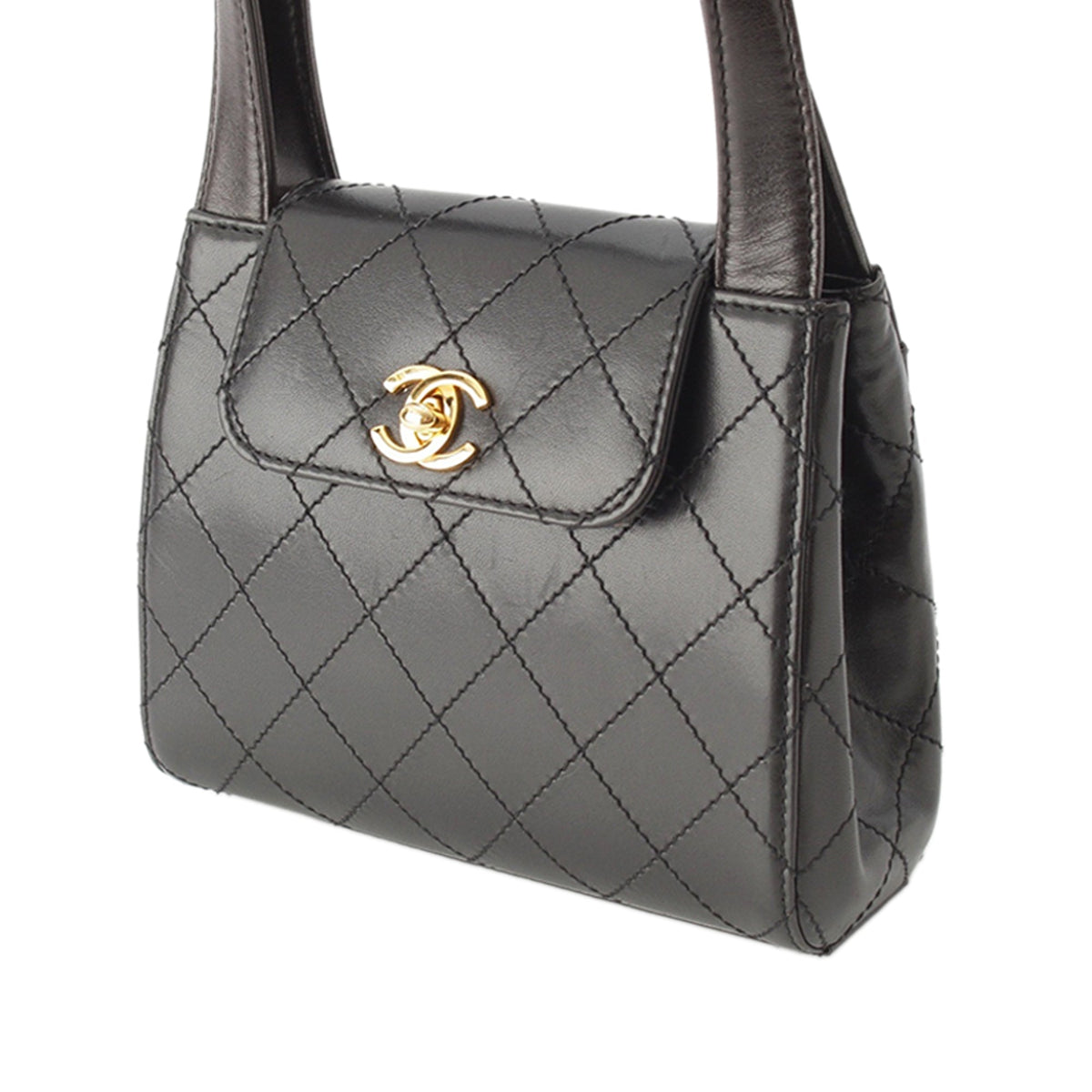 Chanel Mini CC Quilted Lambskin Top Handle Flap