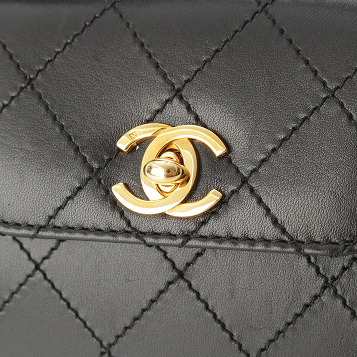 Chanel Mini CC Quilted Lambskin Top Handle Flap