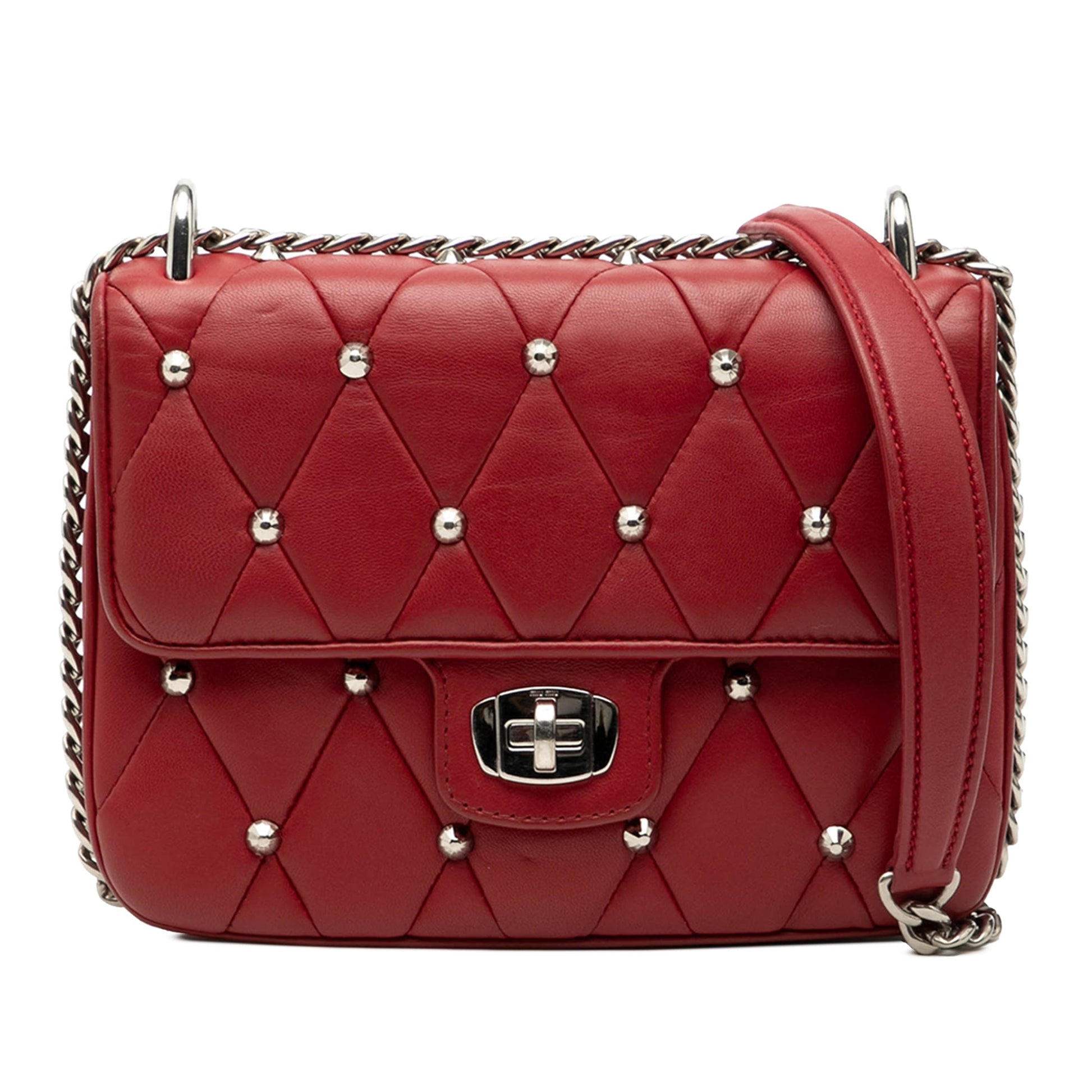 Miu Miu Studded Matelasse Leather Crossbody