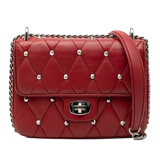 Miu Miu Studded Matelasse Leather Crossbody