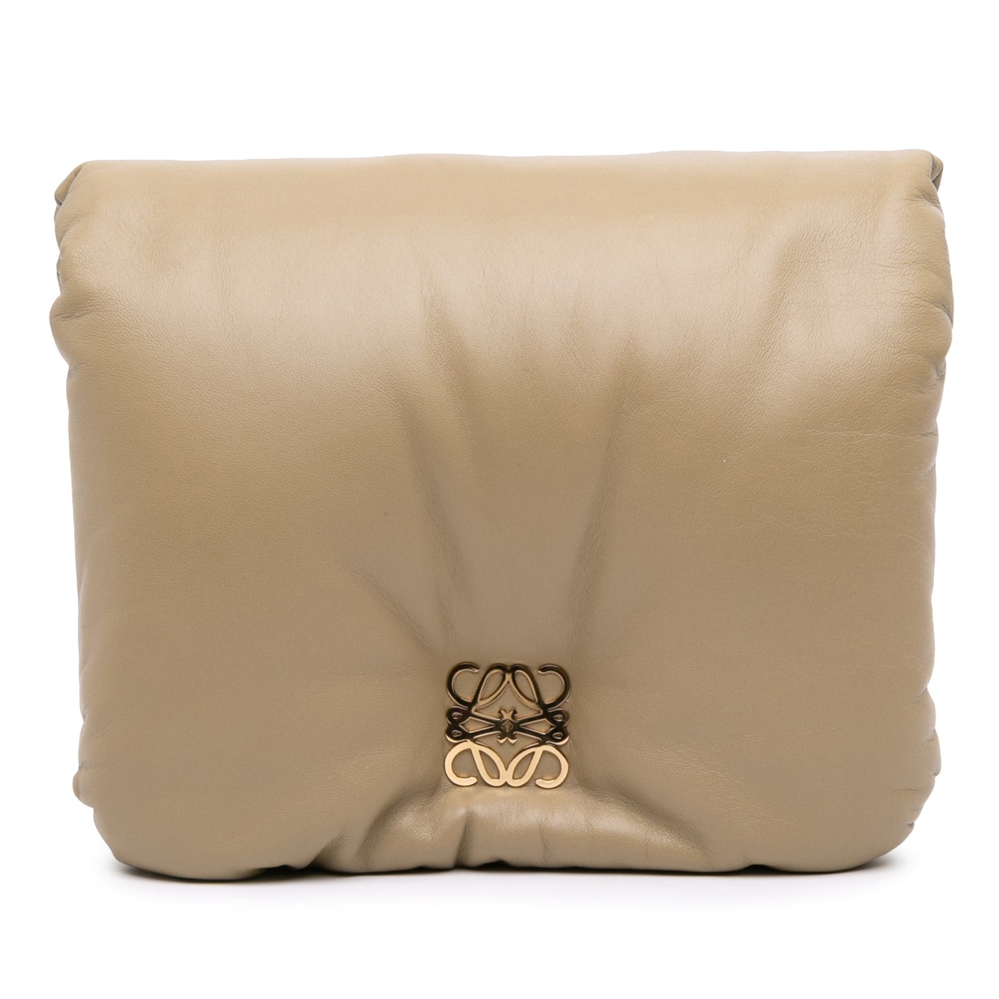 LOEWE Shiny Lambskin Goya Puffer Chain Bag