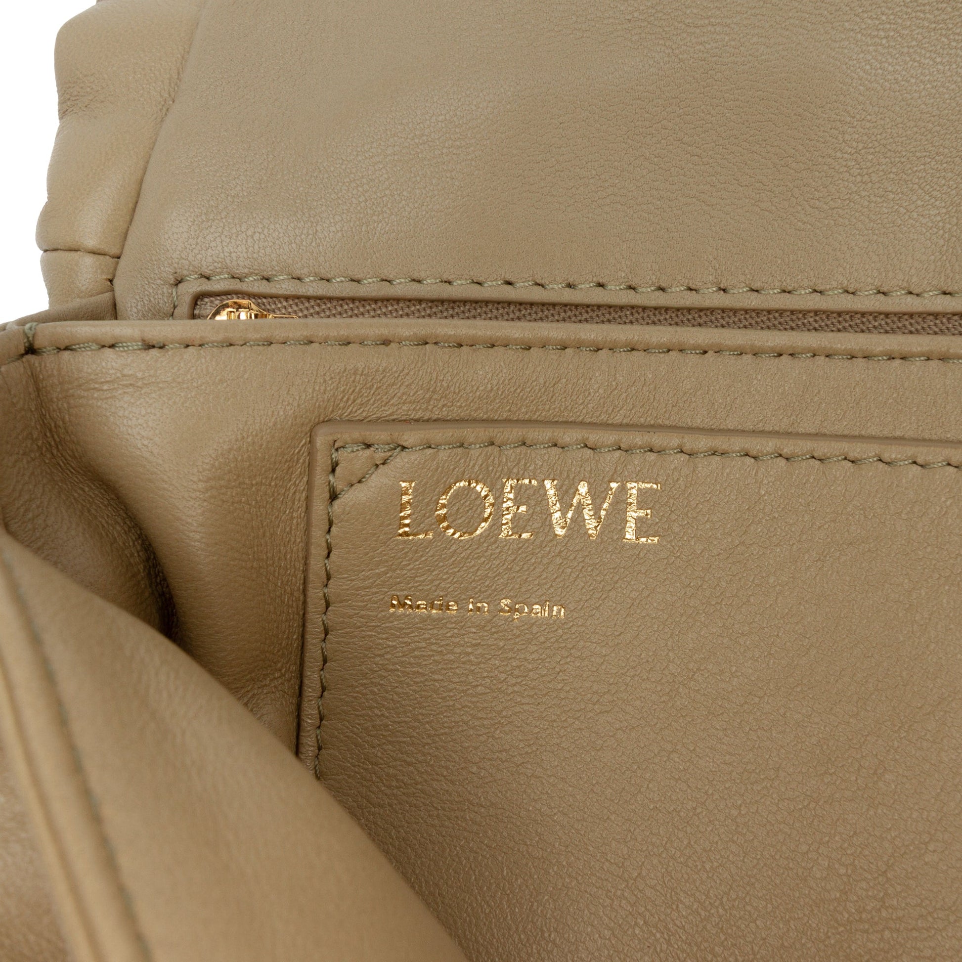 LOEWE Shiny Lambskin Goya Puffer Chain Bag