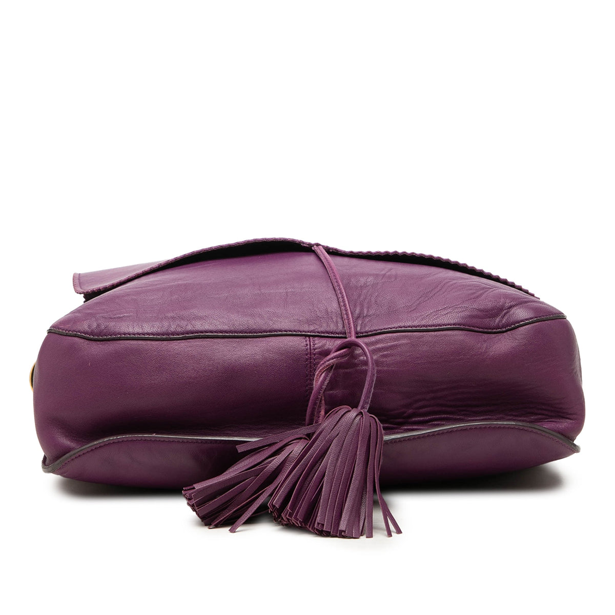 LOEWE Nappa Anagram Tassel Crossbody — Purple