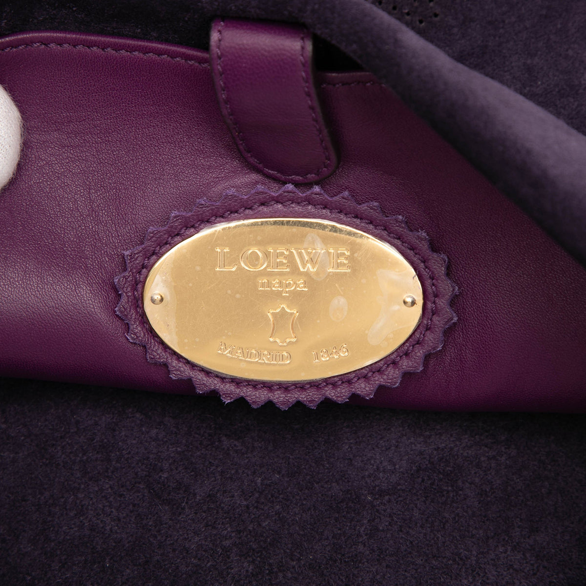 LOEWE Nappa Anagram Tassel Crossbody — Purple