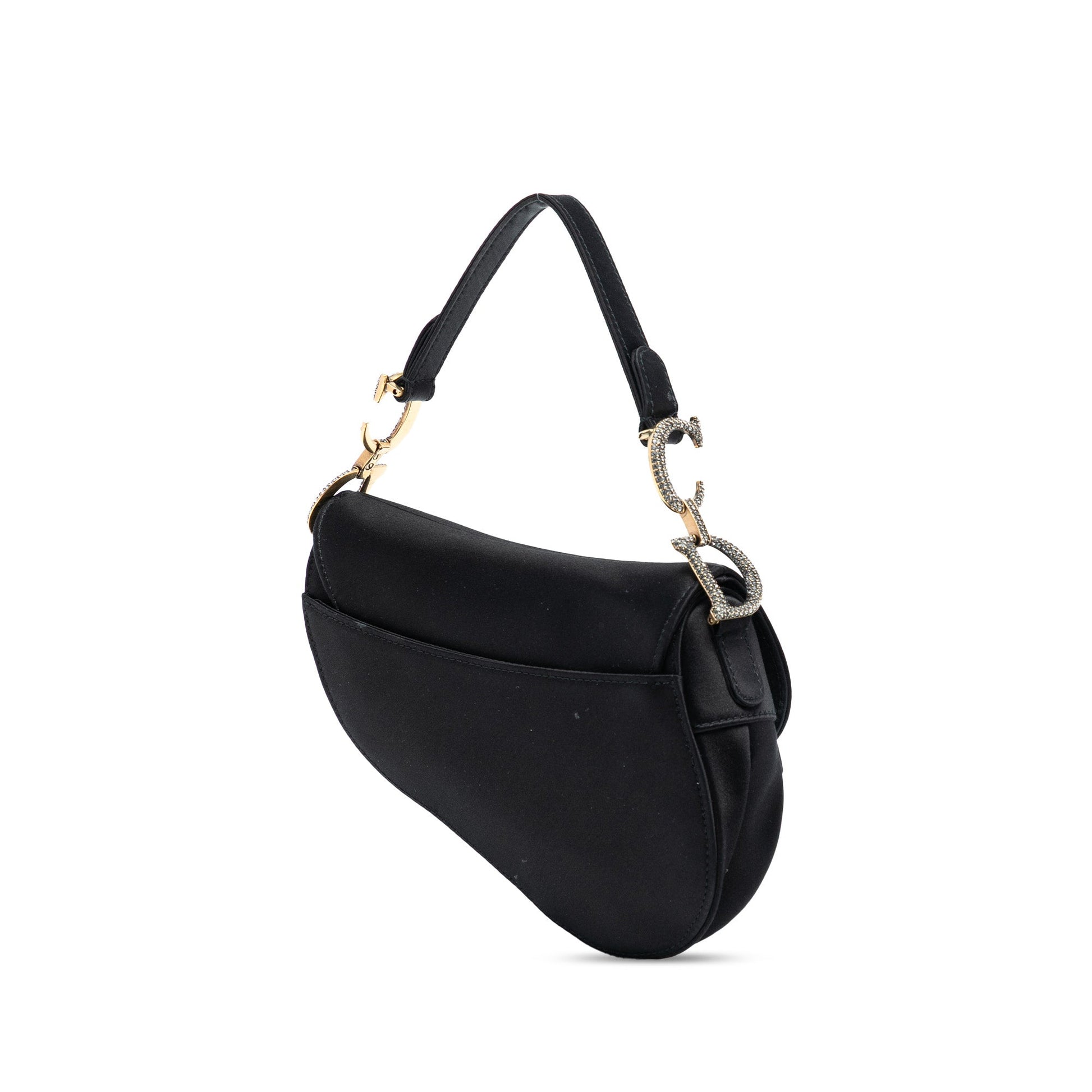 Dior Mini Satin Crystal Embellished Saddle Bag