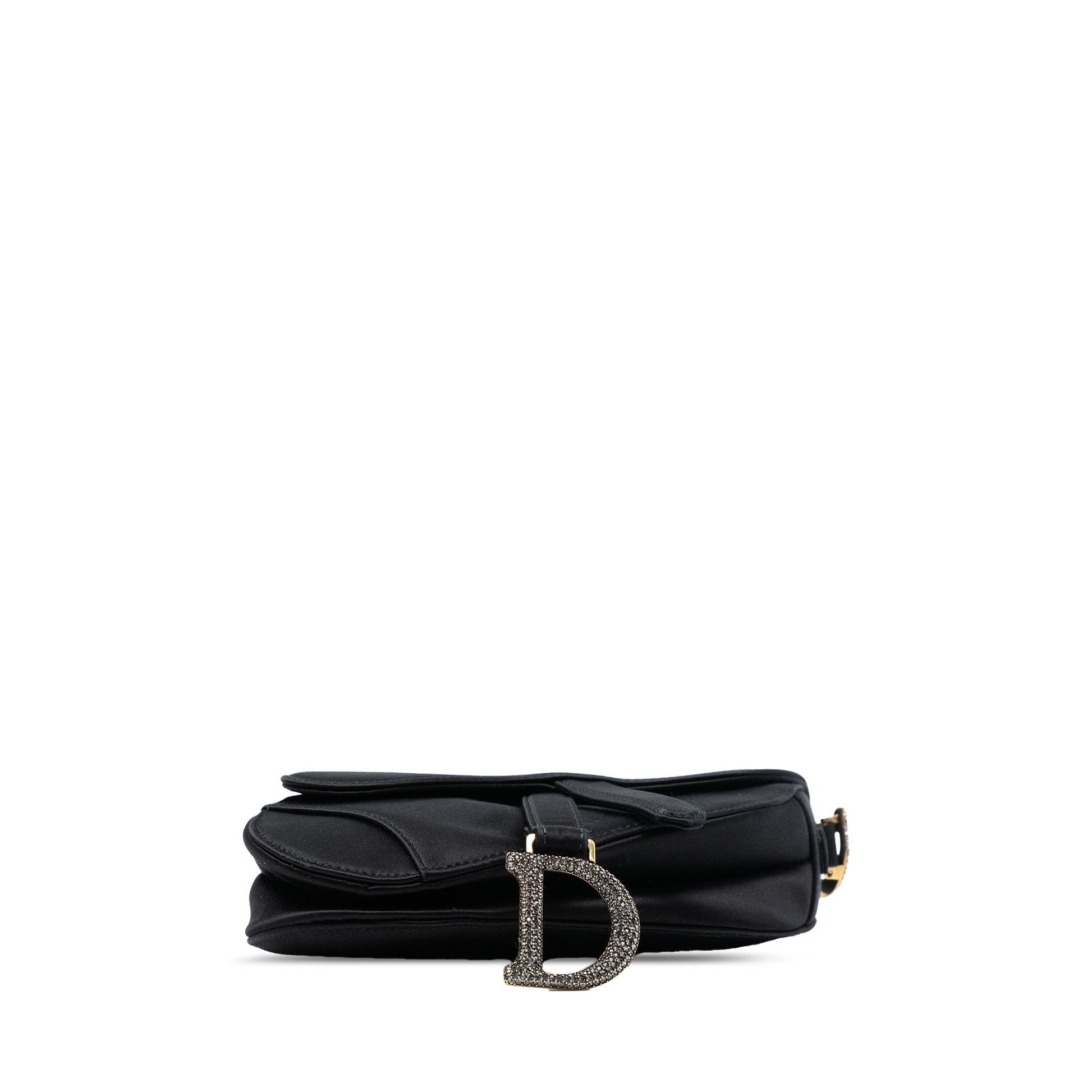 Dior Mini Satin Crystal Embellished Saddle Bag