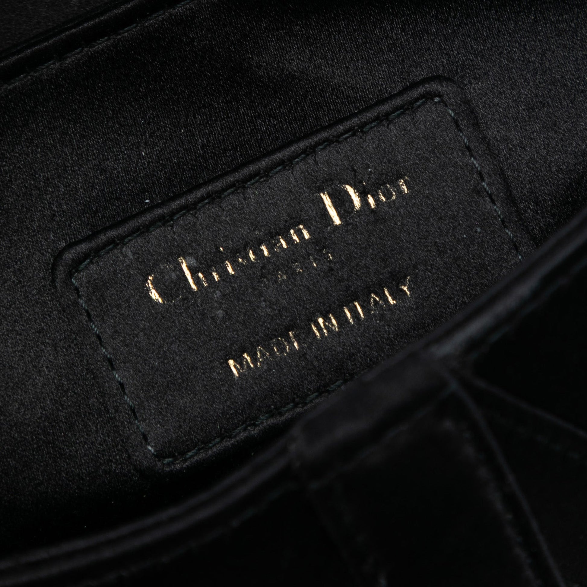 Dior Mini Satin Crystal Embellished Saddle Bag