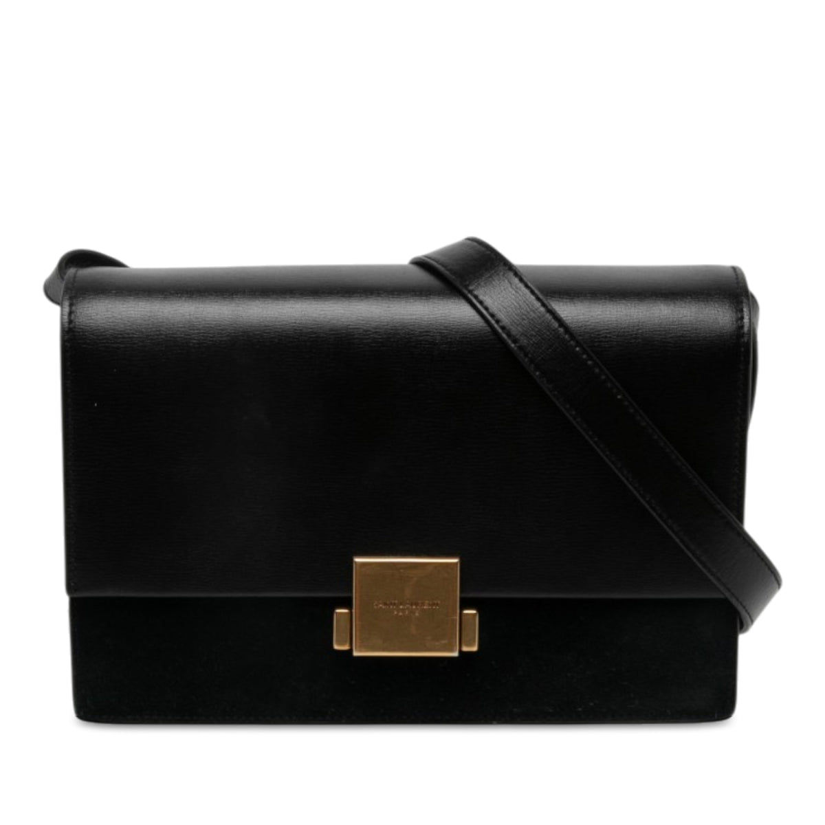 Saint Laurent Medium Calfskin and Suede Bellechasse Bag — Black