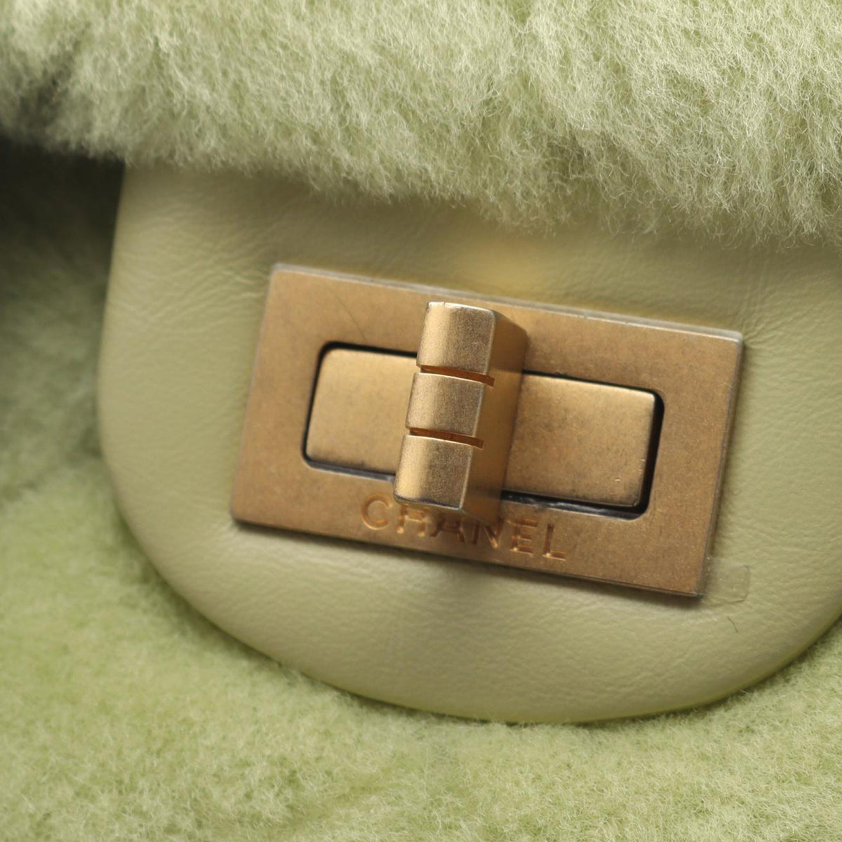 Chanel Mini Quilted Shearling 2.55 Reissue North South Flap