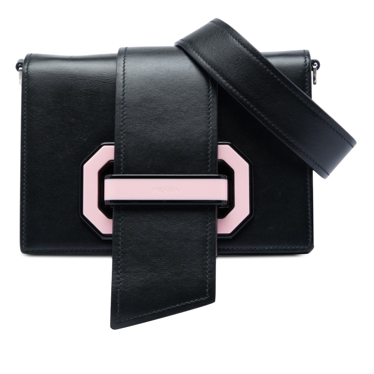 Prada City Calf Plex Ribbon Crossbody