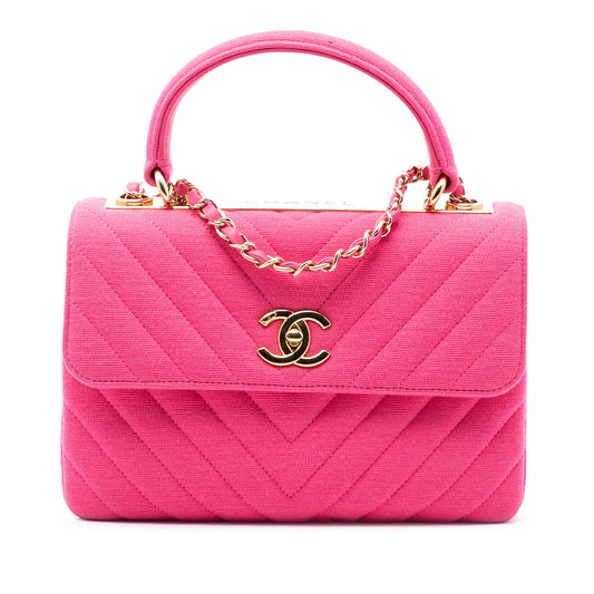Chanel Small Chevron Jersey Trendy CC Top Handle Flap