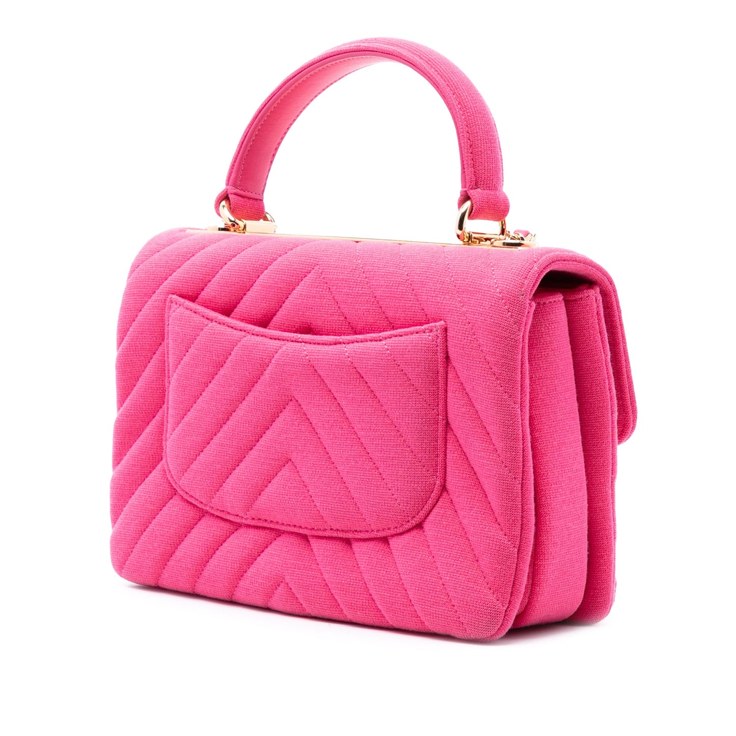 Chanel Small Chevron Jersey Trendy CC Top Handle Flap