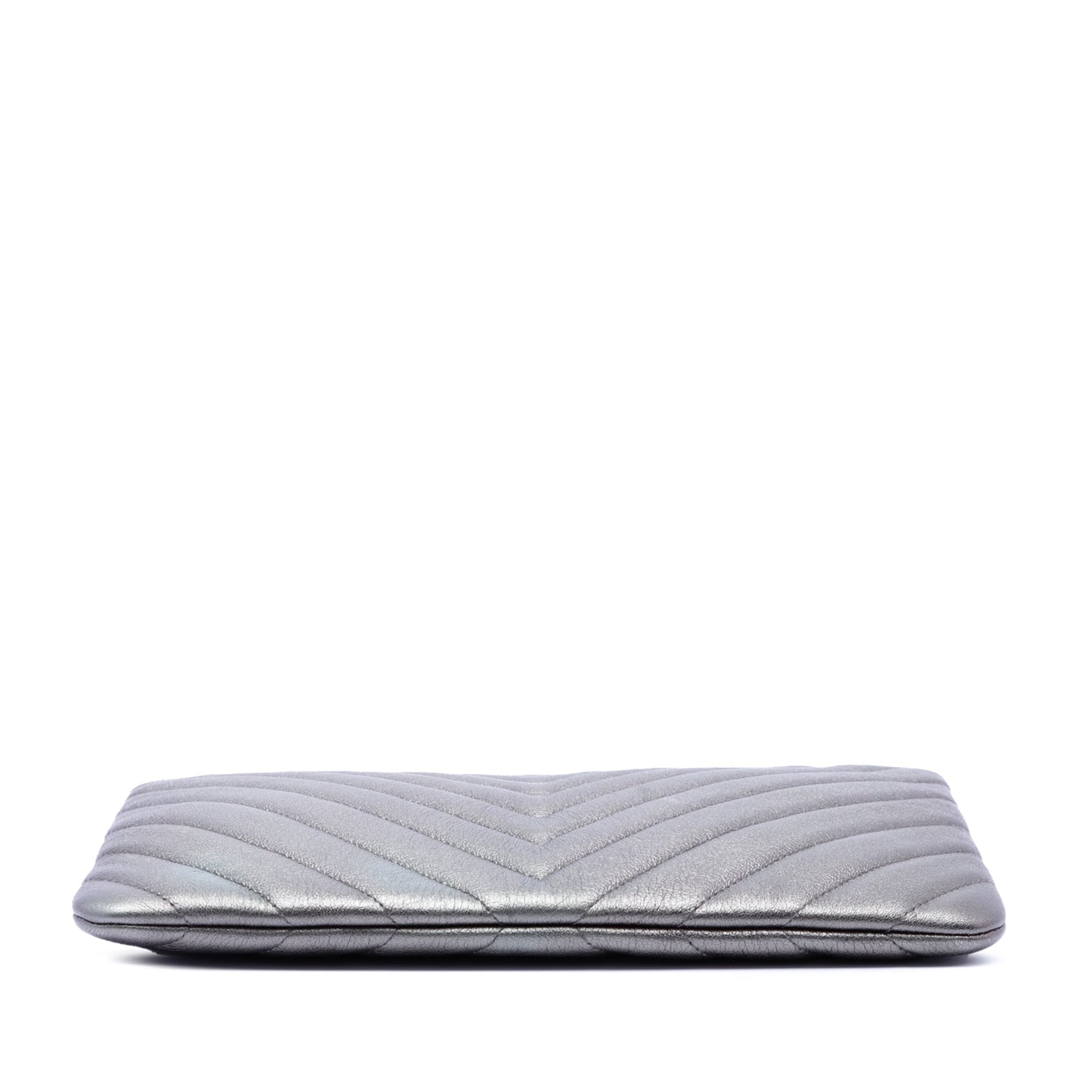 Chanel Medium Chevron Metallic Calfskin O Case Clutch