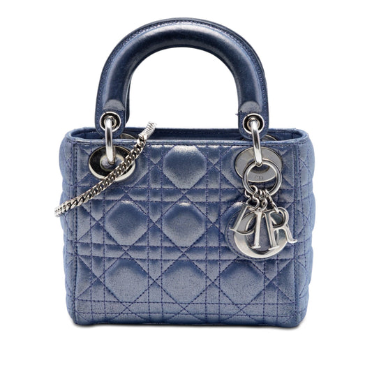 Dior Mini Iridescent Lambskin Cannage Lady Dior