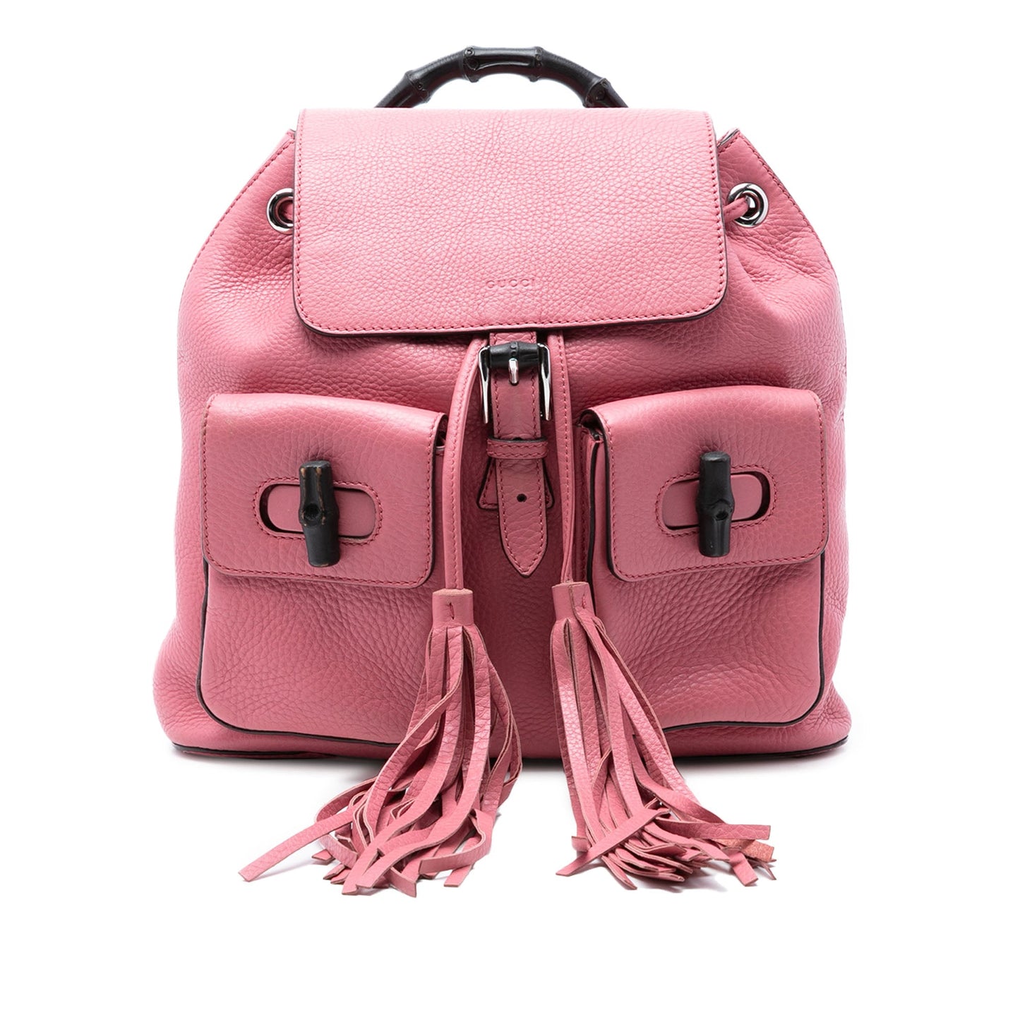 Gucci Leather Bamboo Tassel Backpack