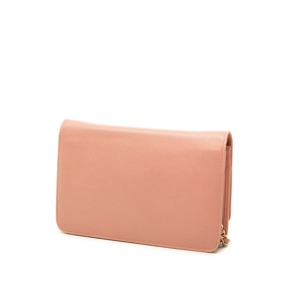 Chanel CC Calfskin Camellia Wallet On Chain — Pink