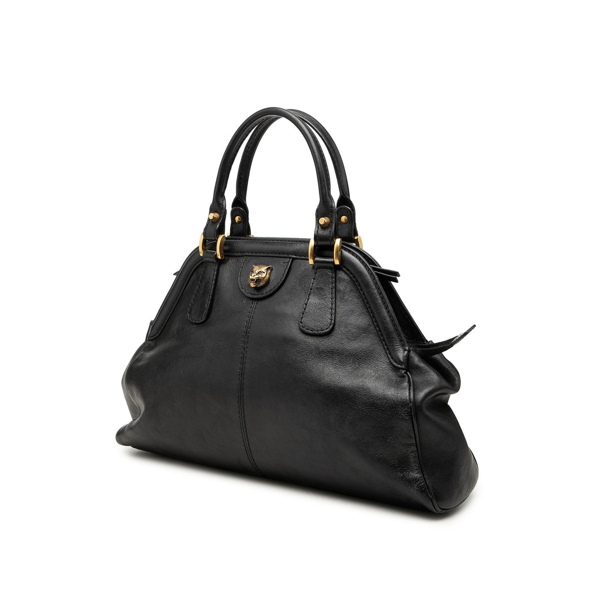 Gucci Medium Calfskin Rebelle Satchel — Black