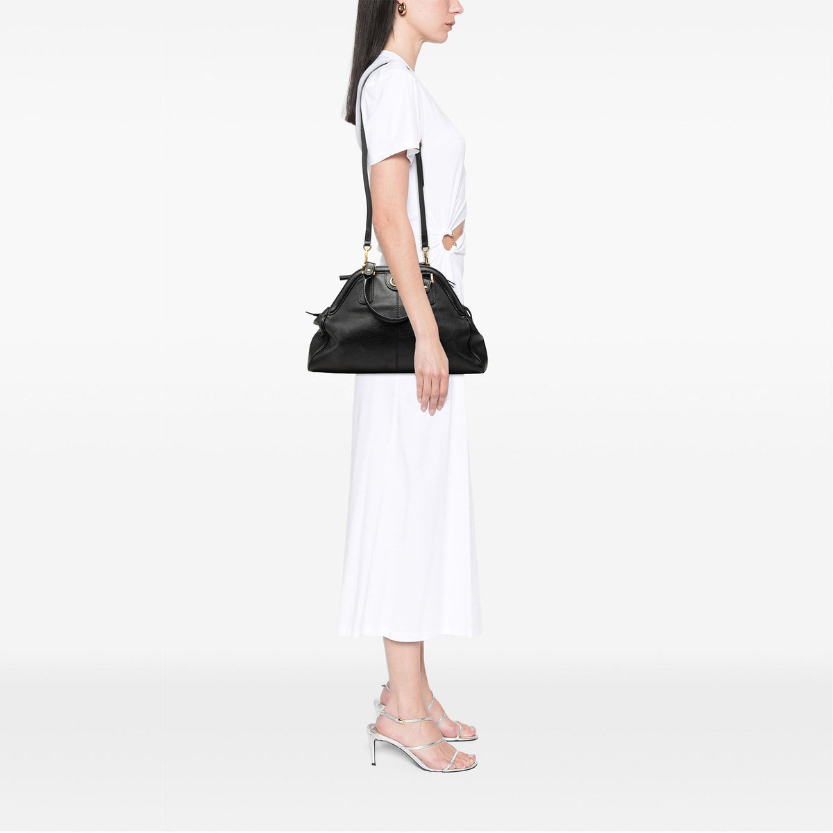 Gucci Medium Calfskin Rebelle Satchel — Black