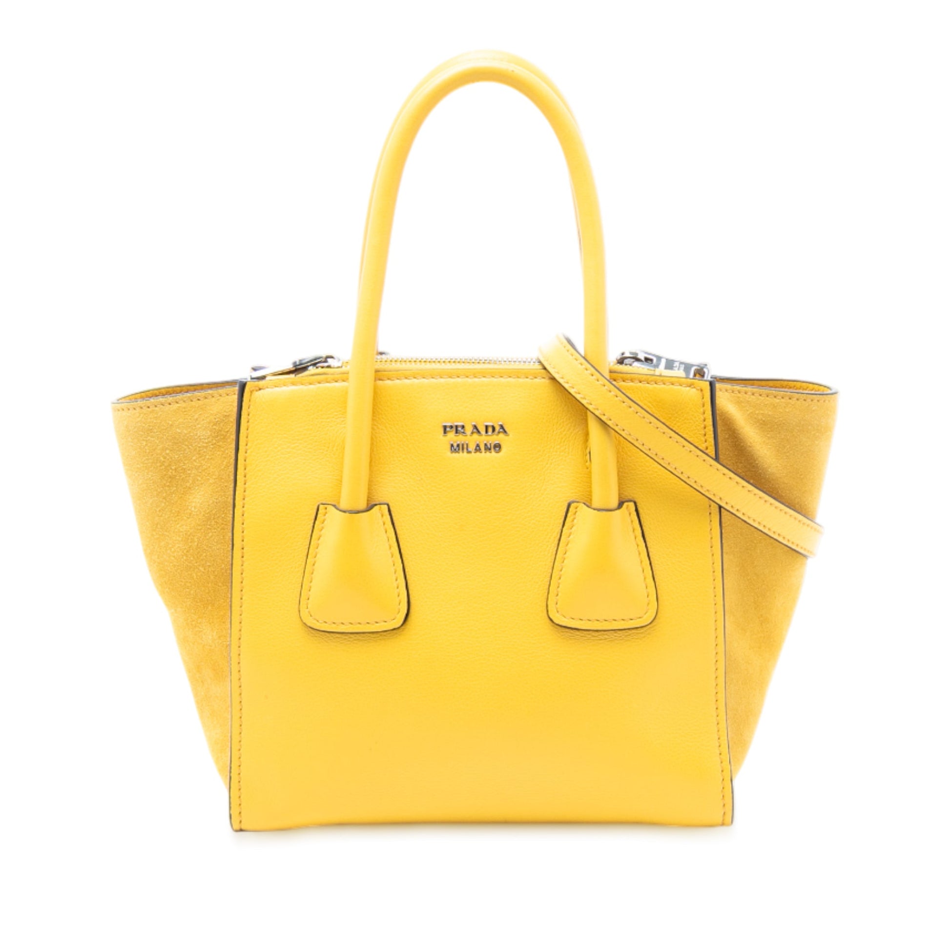 Prada Small Glace Calf Twin Pocket Satchel