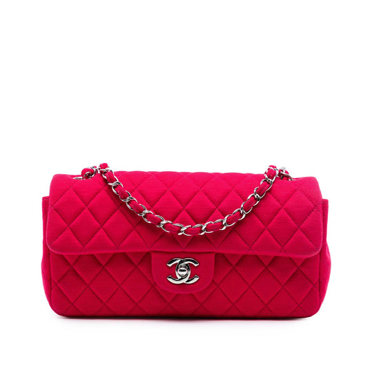 Chanel CC Quilted Jersey East West Single Flap