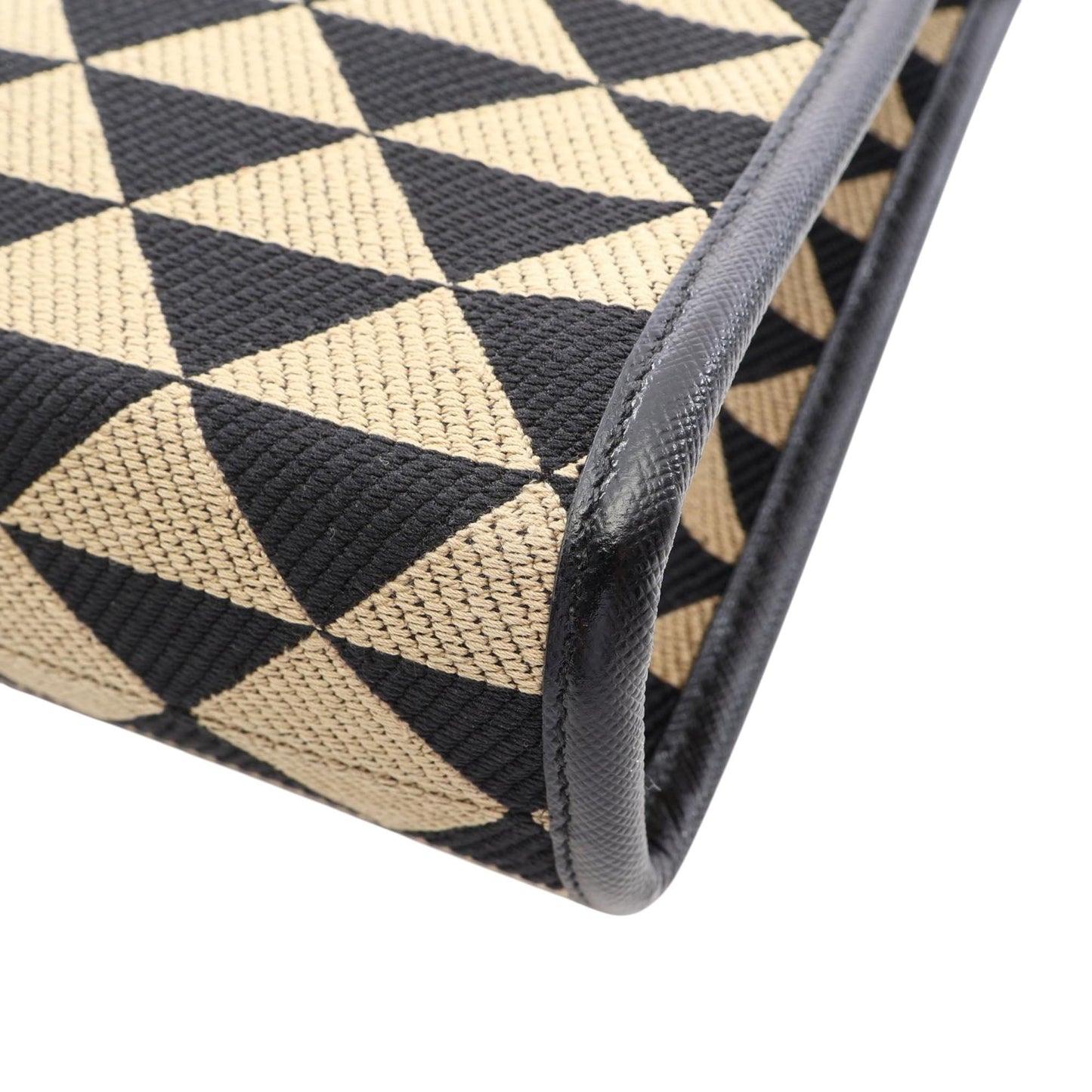 Prada Mini Embroidered Jacquard Symbole Triangolo Satchel