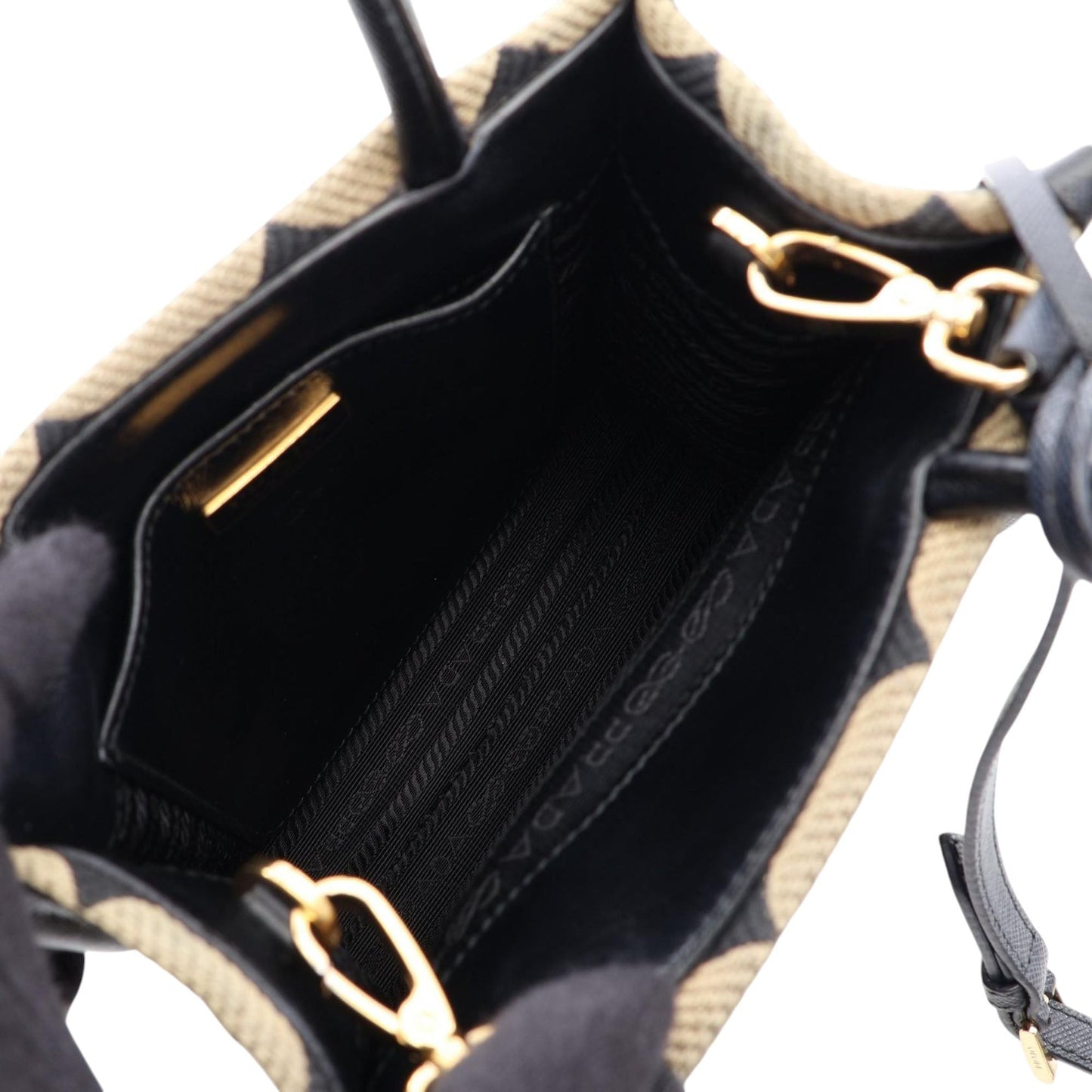 Prada Mini Embroidered Jacquard Symbole Triangolo Satchel