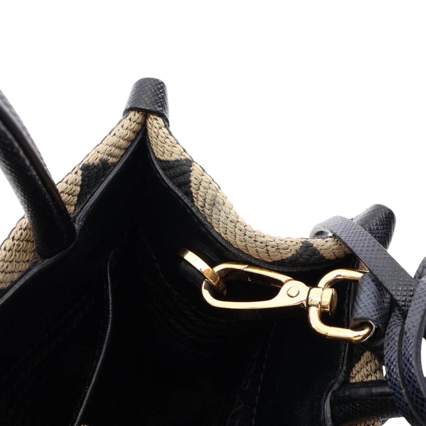 Prada Mini Embroidered Jacquard Symbole Triangolo Satchel