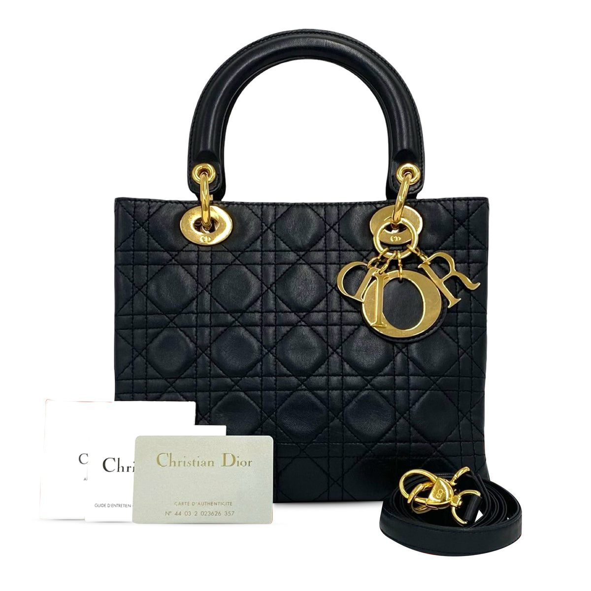 Dior Medium Calfskin Cannage Lady Dior