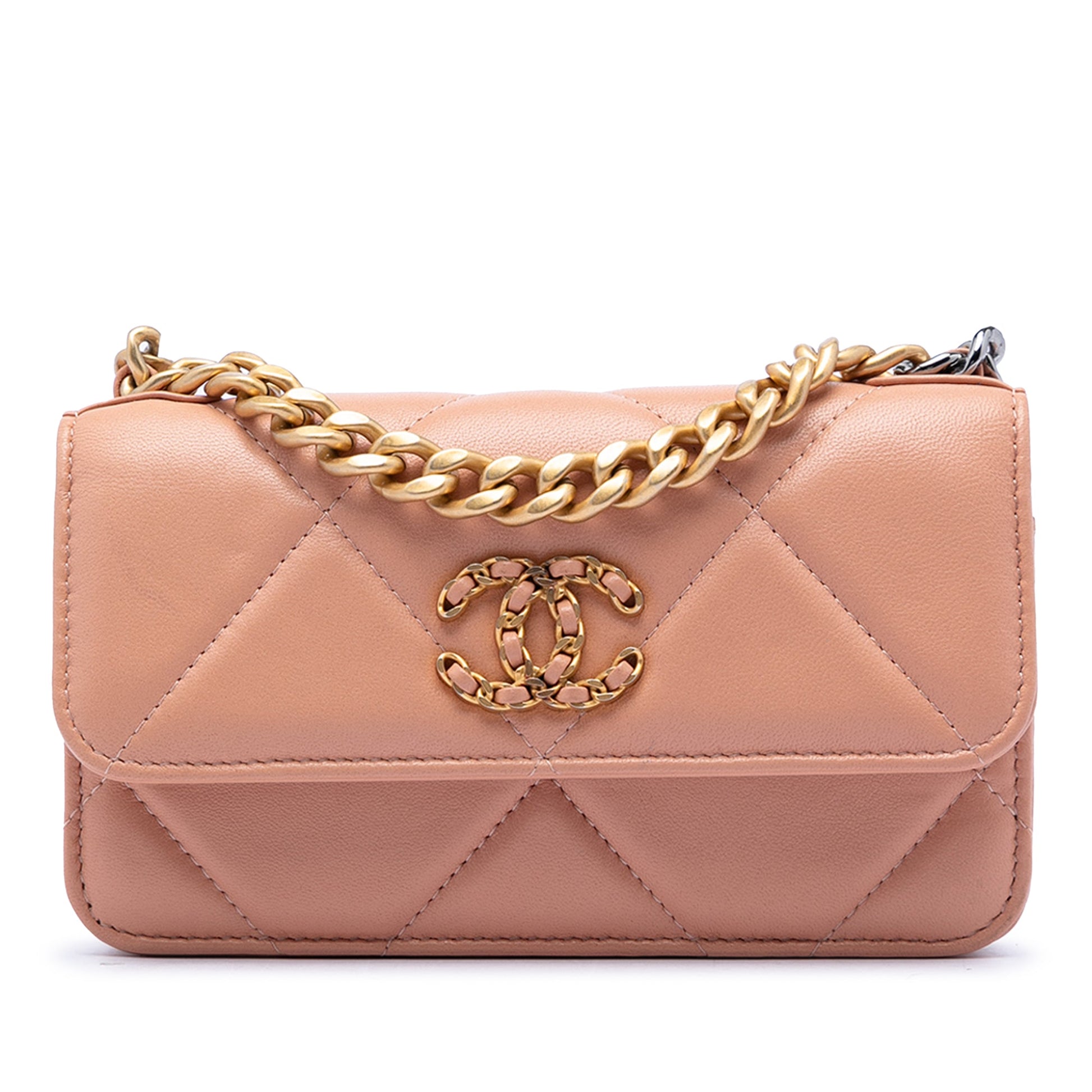 Chanel Quilted Lambskin 19 Clutch with Chain