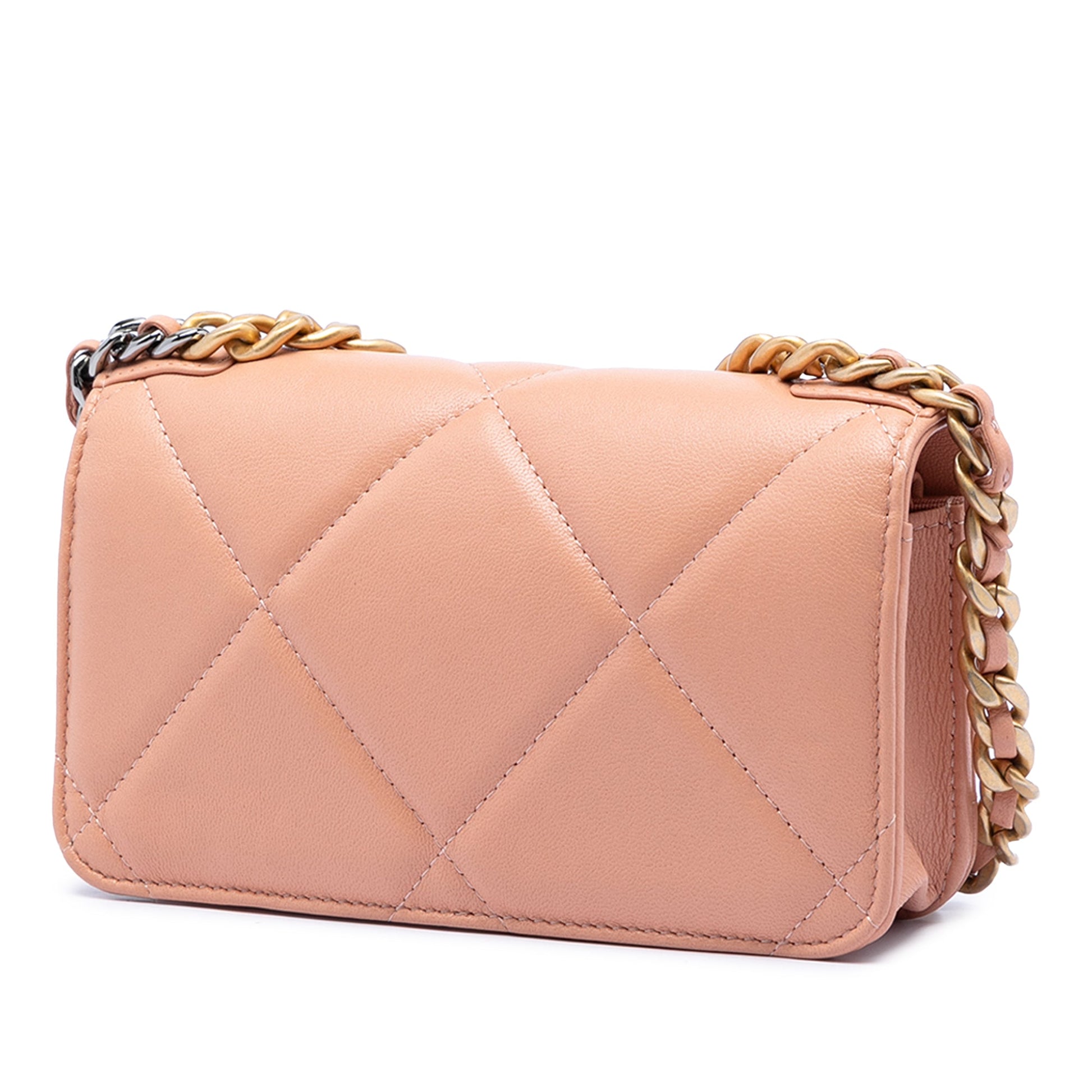 Chanel Quilted Lambskin 19 Clutch with Chain