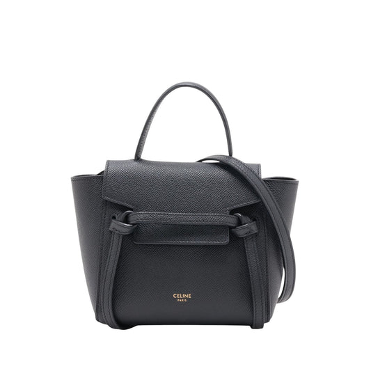 Celine Pico Grained Calfskin Belt Bag — Black