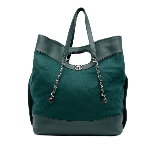 Chanel Extra Large Stitched Wool and Calfskin 31 Shopping Bag