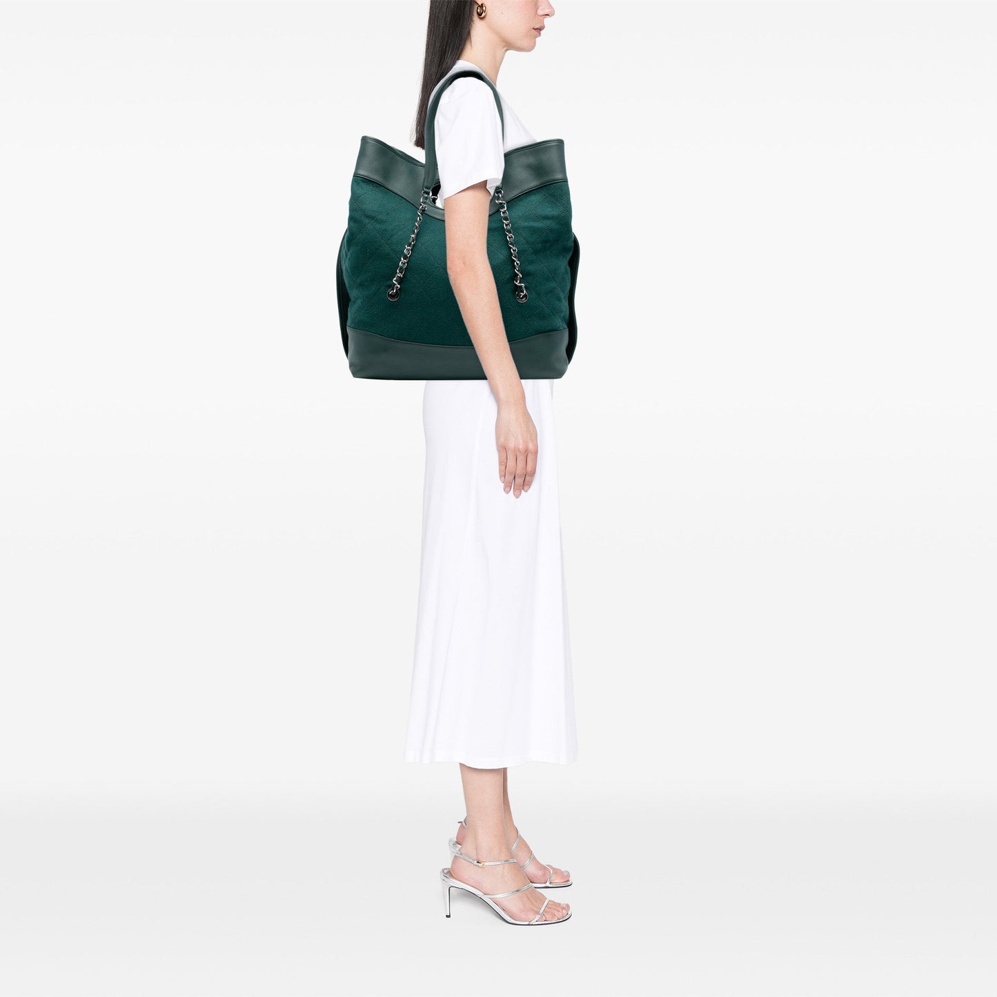Chanel Extra Large Stitched Wool and Calfskin 31 Shopping Bag