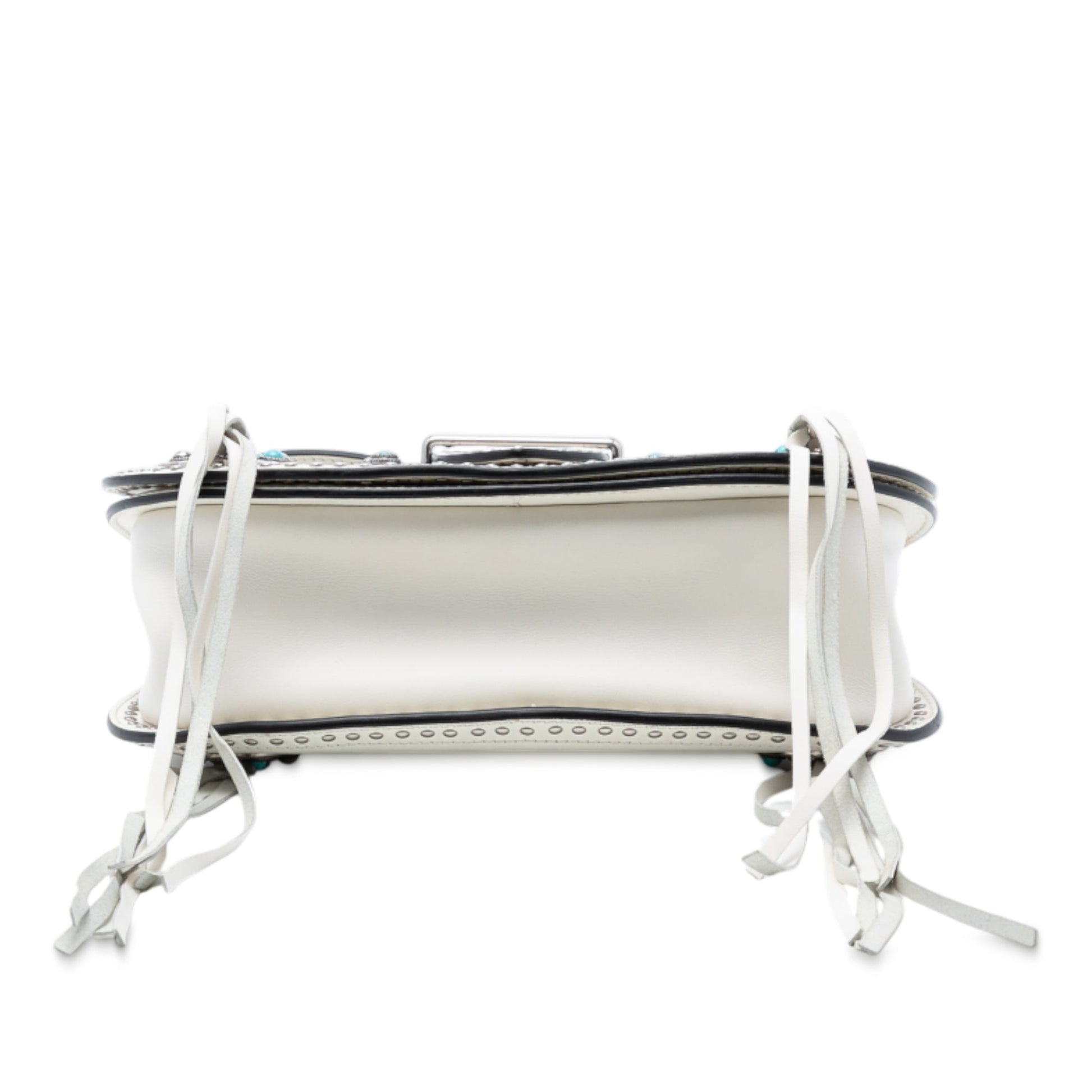 Prada City Calf Studded Folk Corsiere Satchel