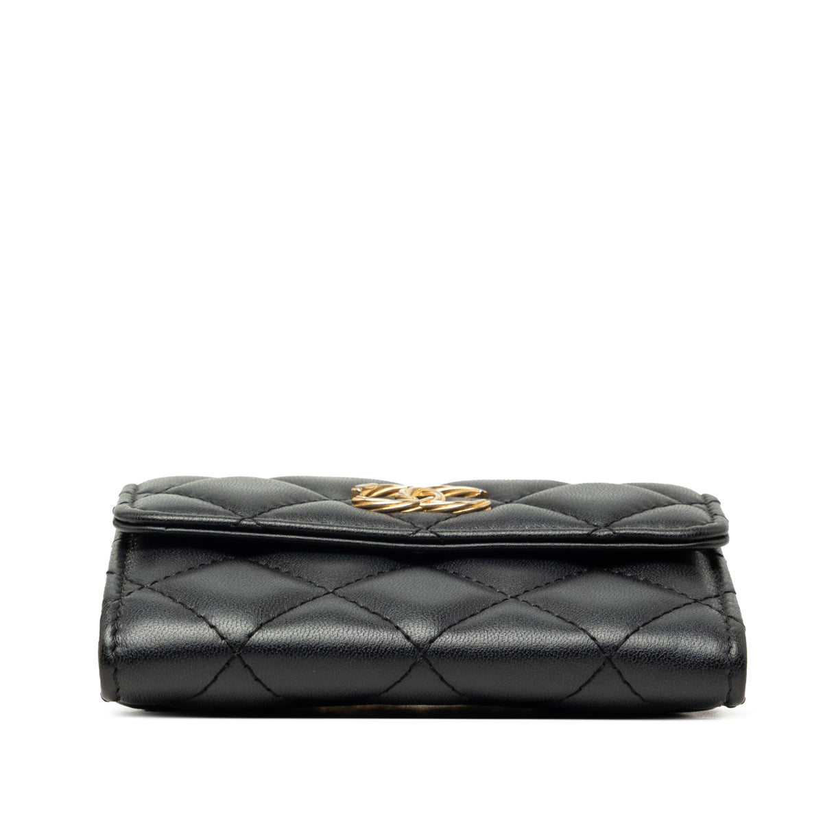 Chanel CC Quilted Lambskin Card Holder On Chain