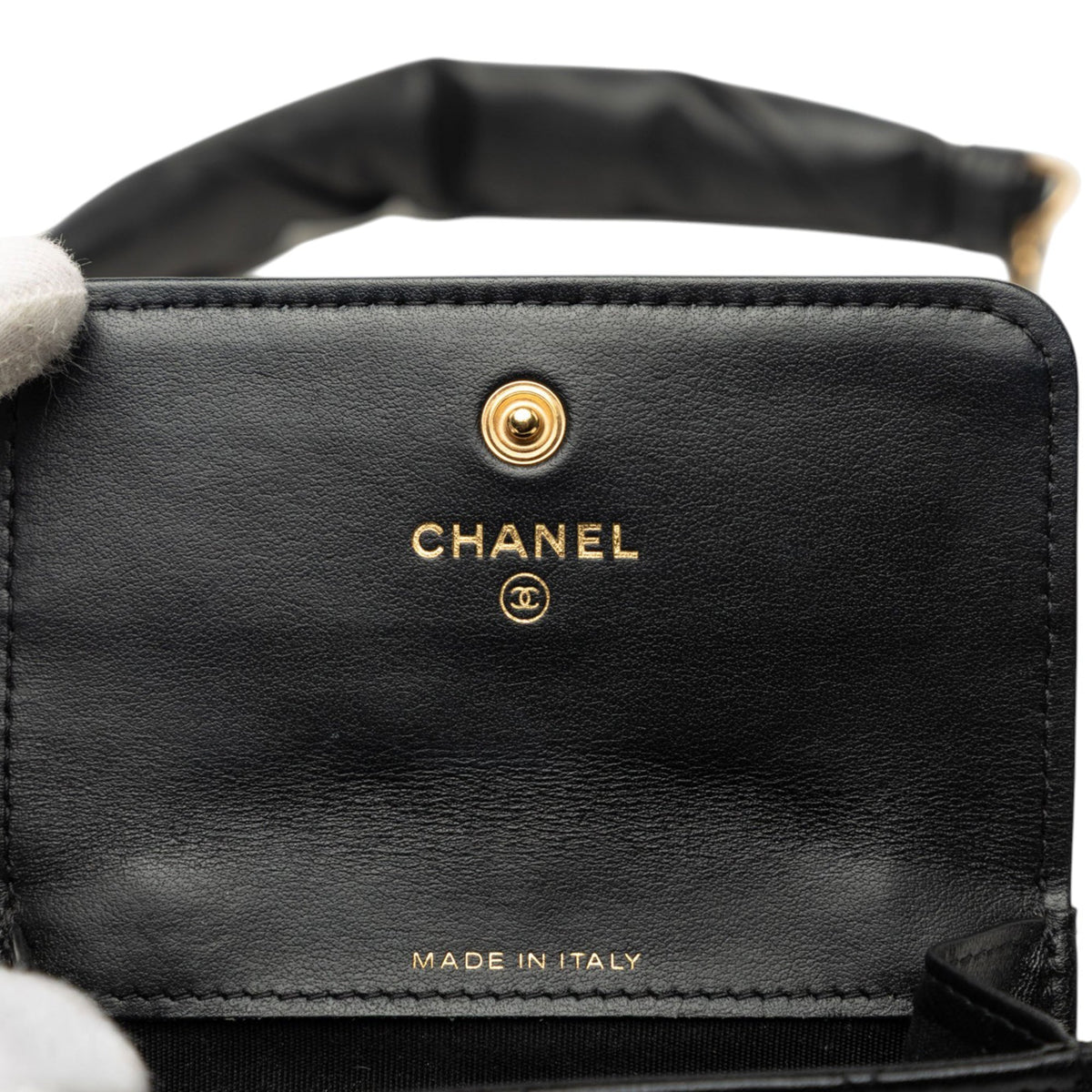 Chanel CC Quilted Lambskin Card Holder On Chain