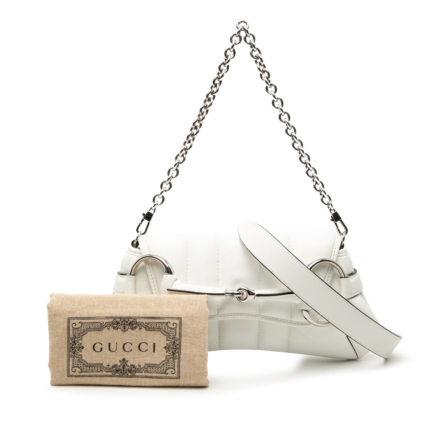 Gucci Small Quilted Leather Horsebit Chain Satchel