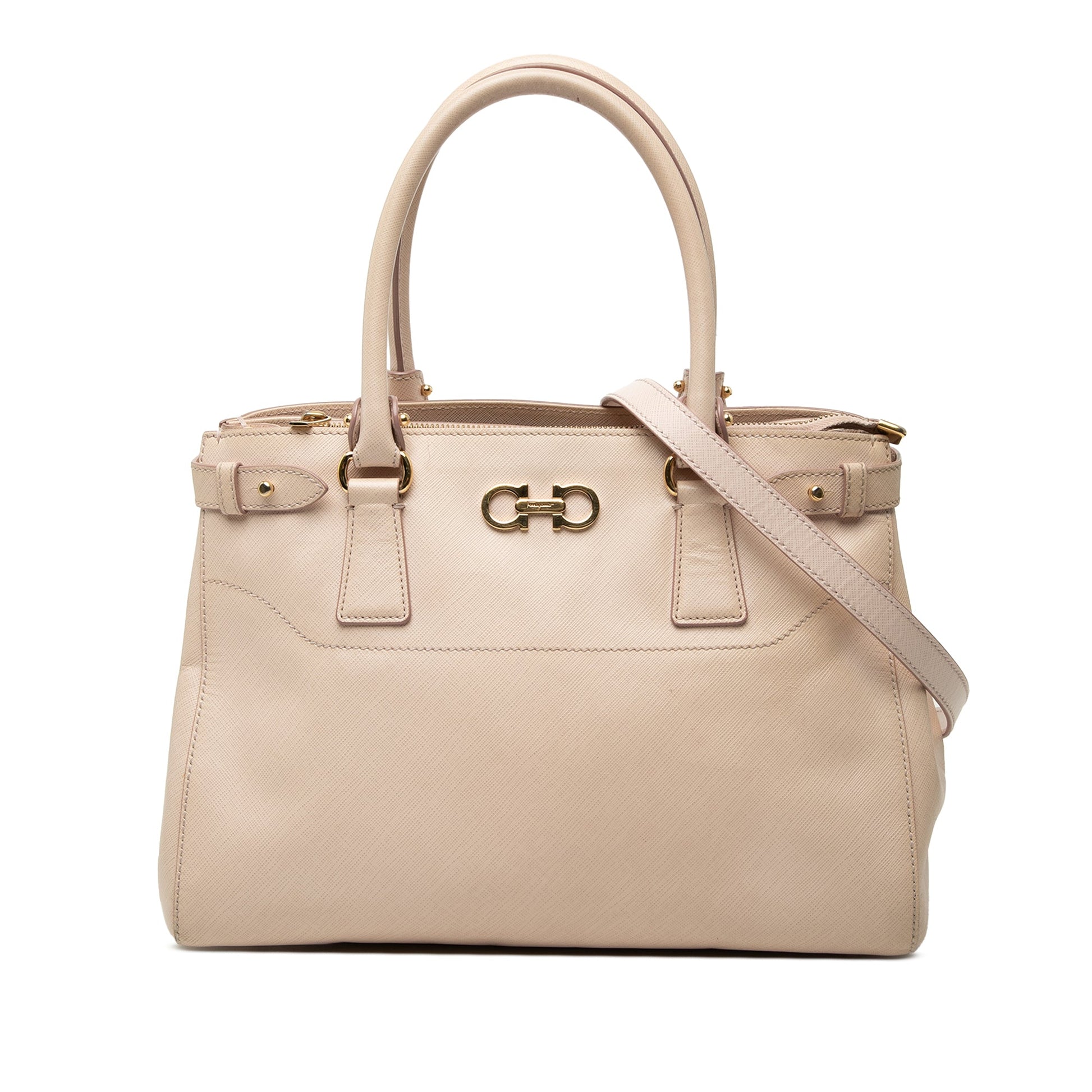 Ferragamo Medium Leather Gancini Beky Satchel
