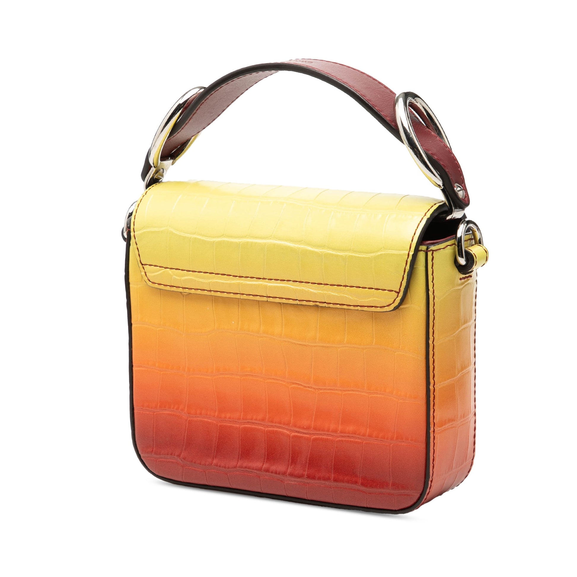 Chloé Mini Ombre Croc Embossed Leather C Satchel