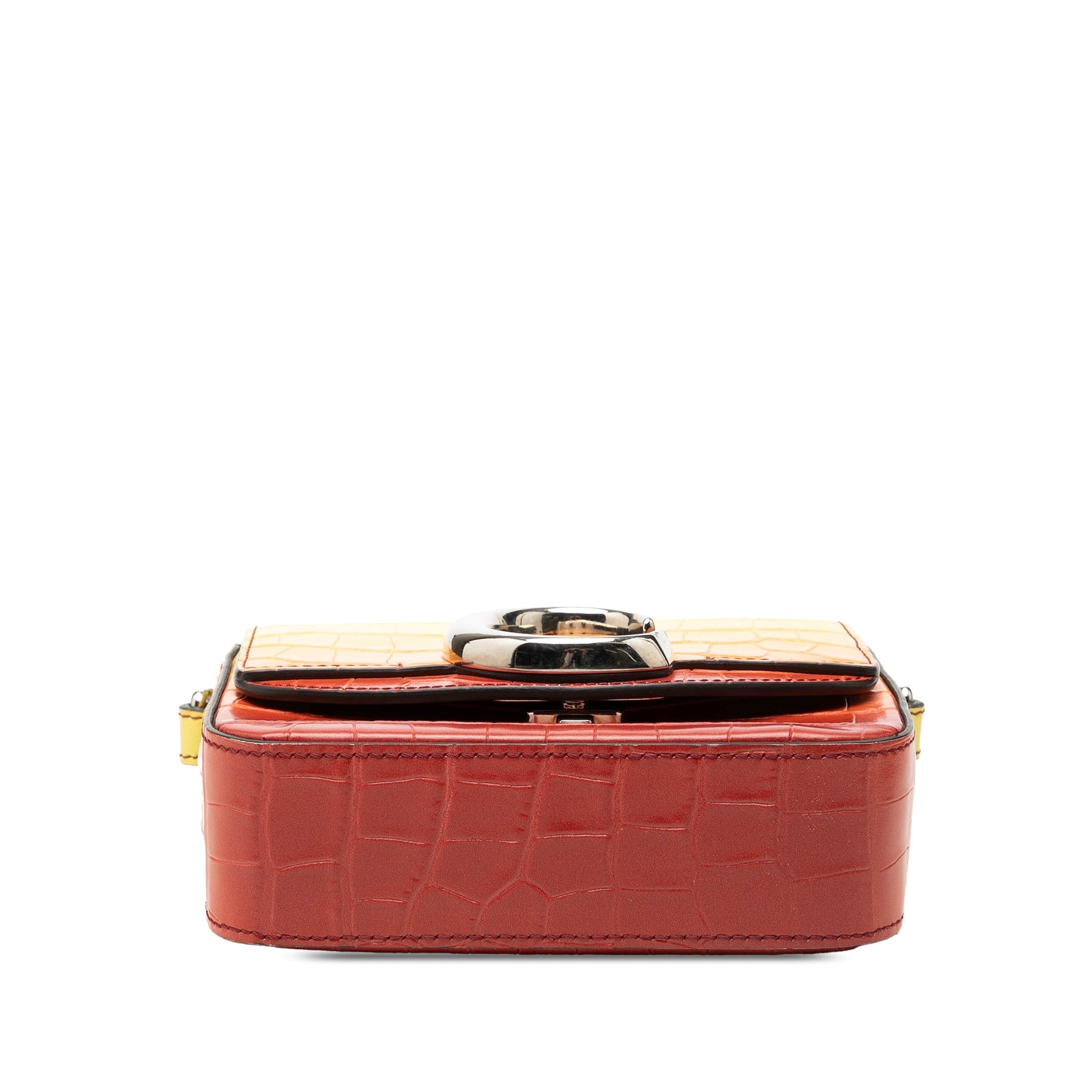 Chloé Mini Ombre Croc Embossed Leather C Satchel