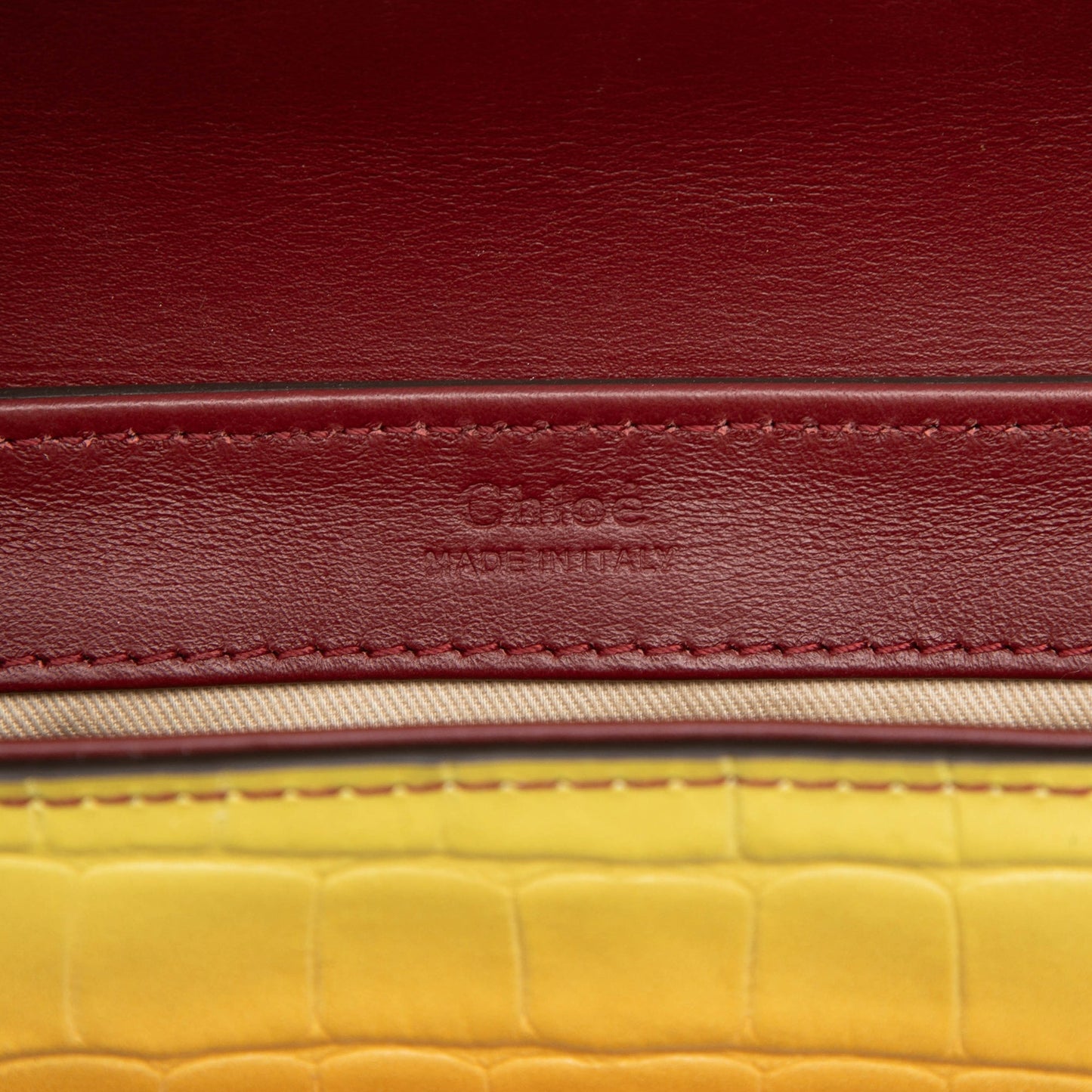 Chloé Mini Ombre Croc Embossed Leather C Satchel