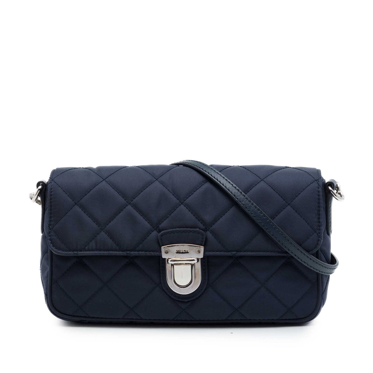 Prada Impuntu Tessuto Crossbody — Blue