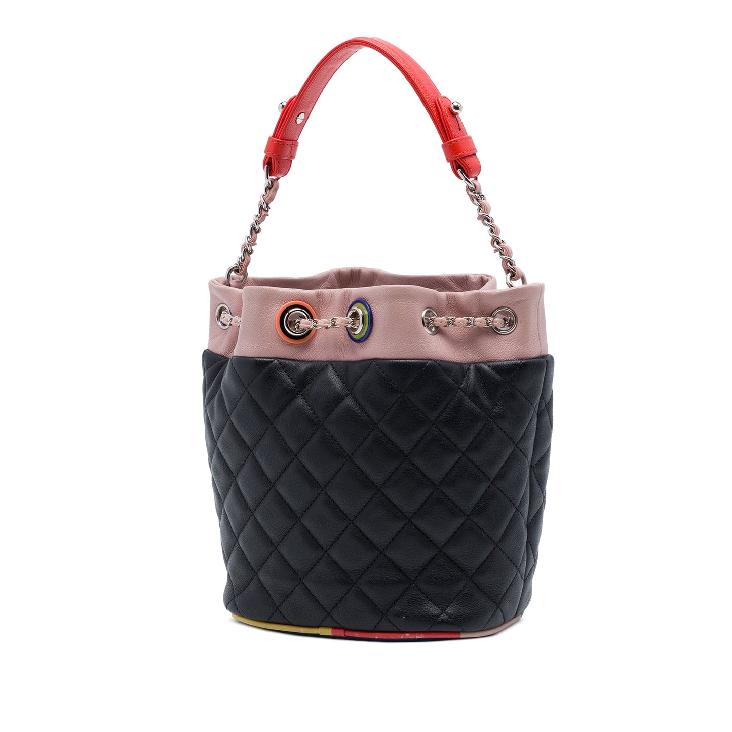 Chanel CC Multicolor Quilted Lambskin Cuba Drawstring Bucket Bag