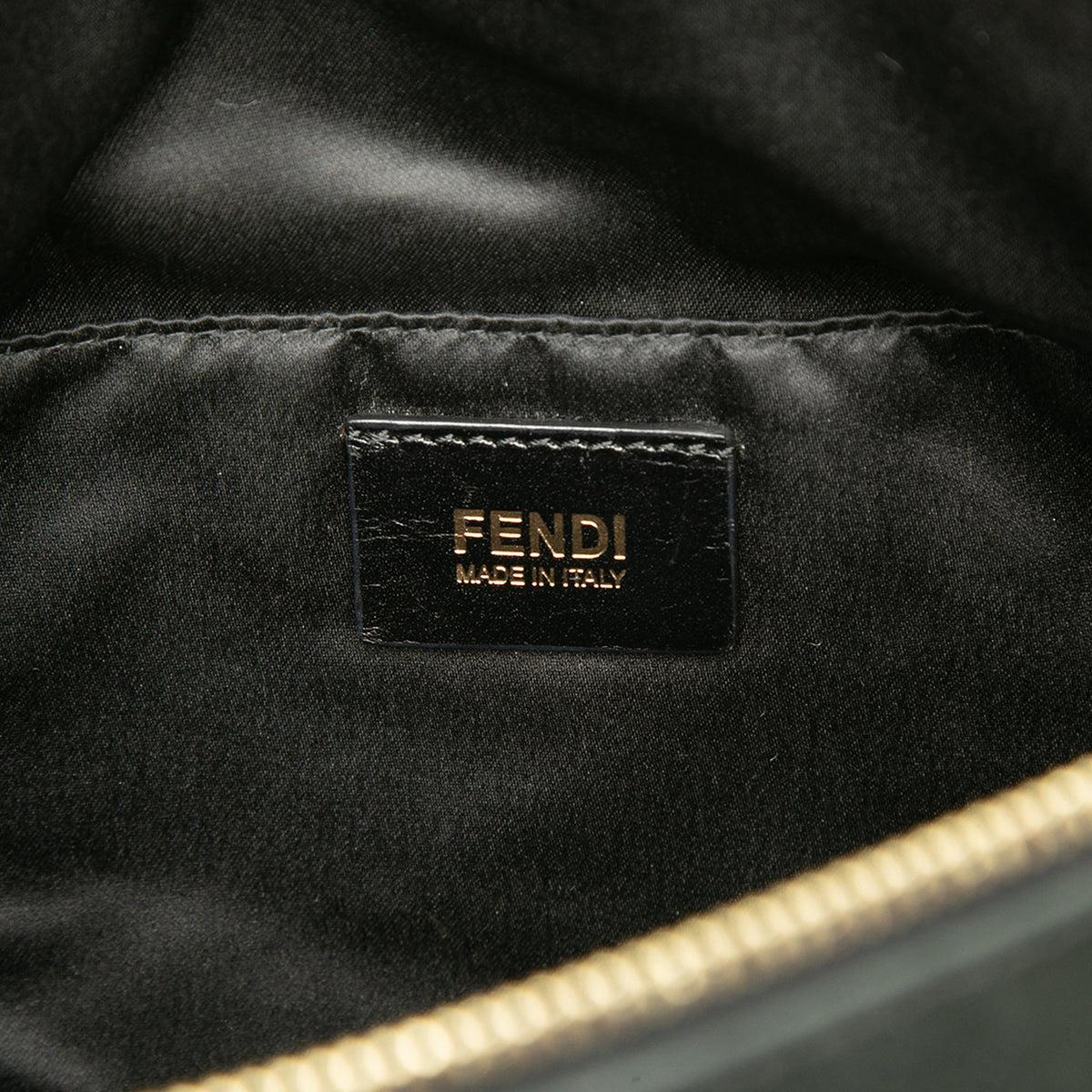 Fendi Metallic Calfskin Vitello Savana Forever Crossbody — Black